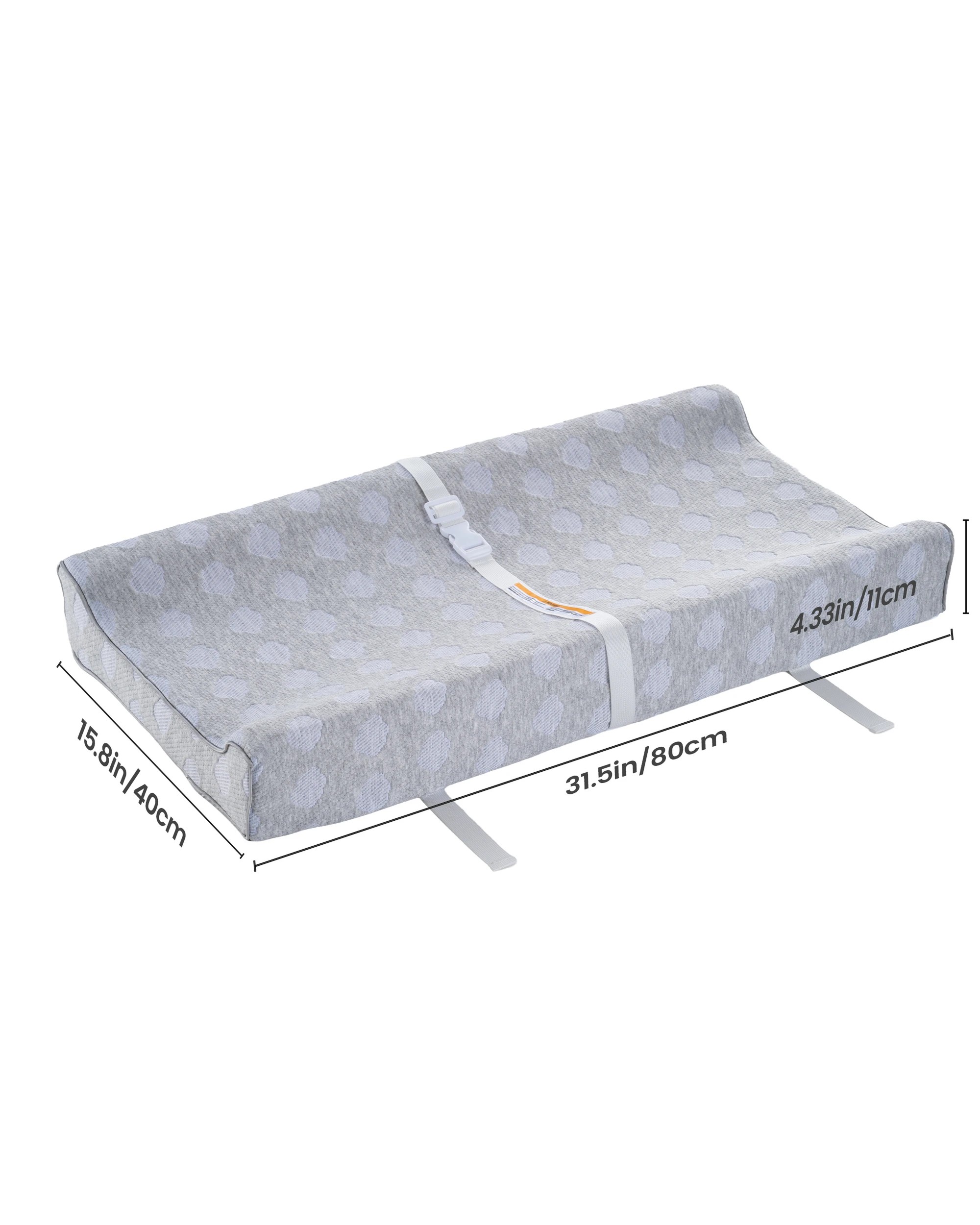 8 PlayPals Baby Changing Pad with Fixing Belt Waterproof Soft Padded - Grey, 8 of 8
