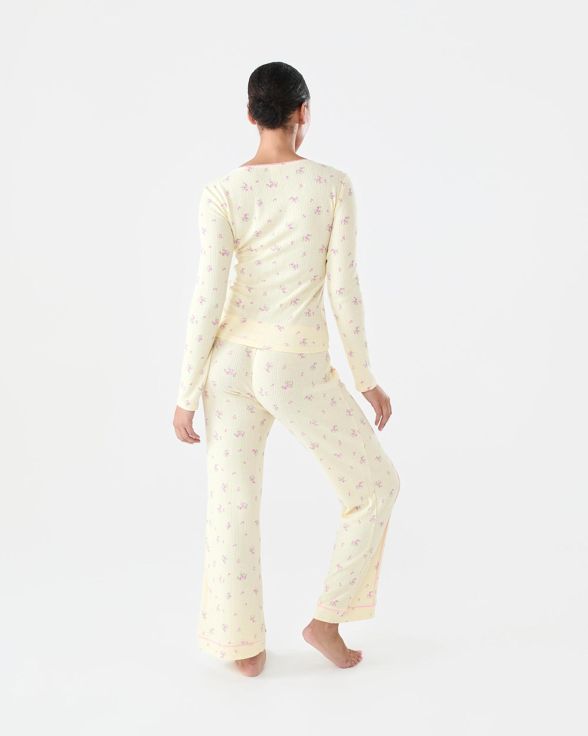 4 Pointelle Rib Pants Wild Rose, 4 of 6