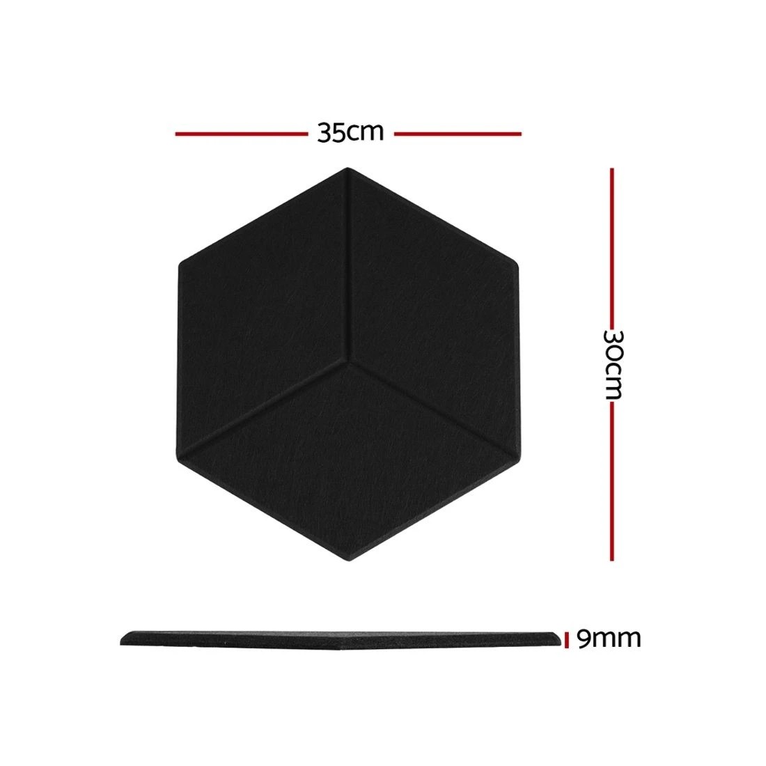 2 Alpha Acoustic Foam 12pcs 35x30x0.9cm Soundproof Absorption Panel Adhesive - Black, 2 of 6
