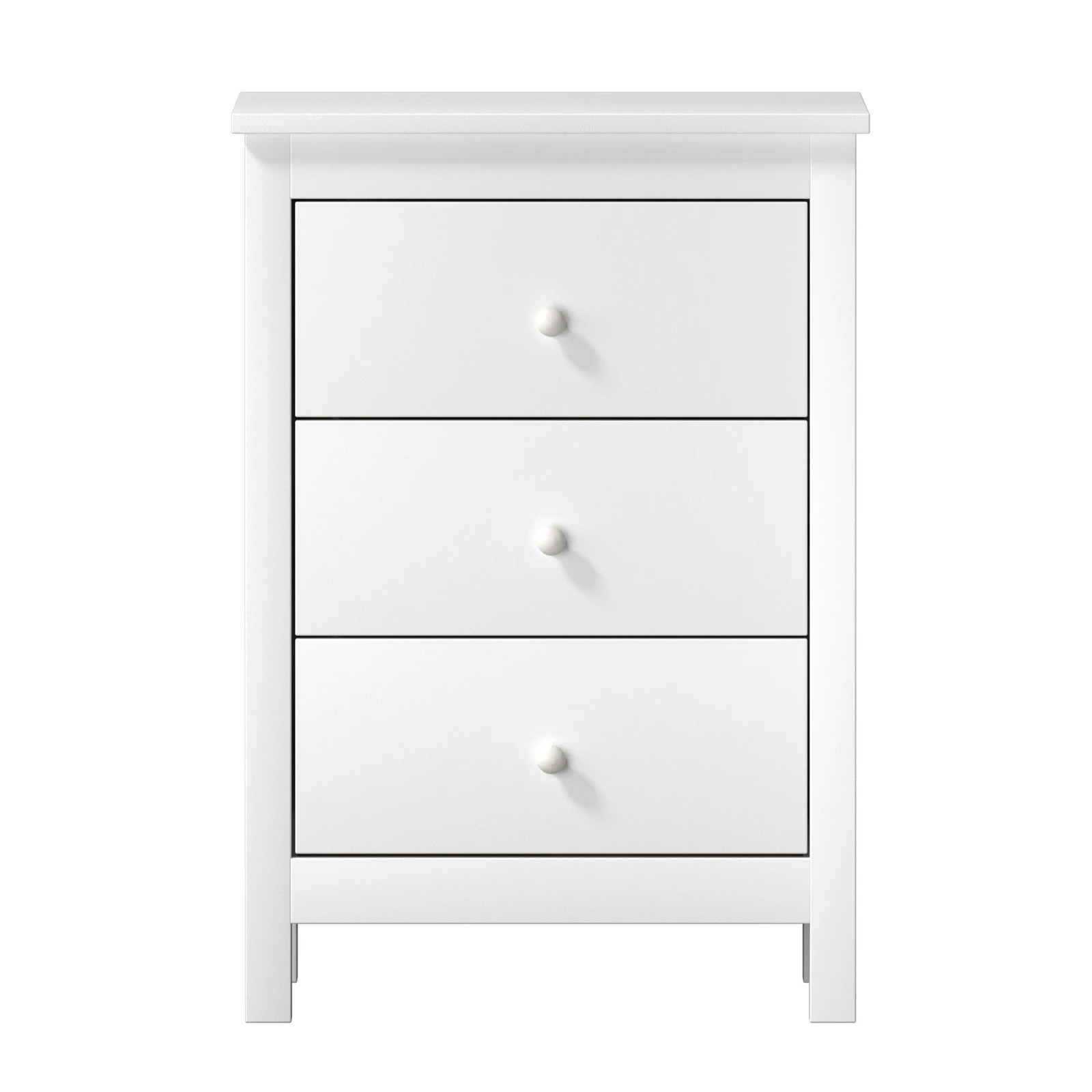 7 Oikiture Bedside Table 3 Drawers Storage Cabinet Nightstand
 - White, 7 of 10