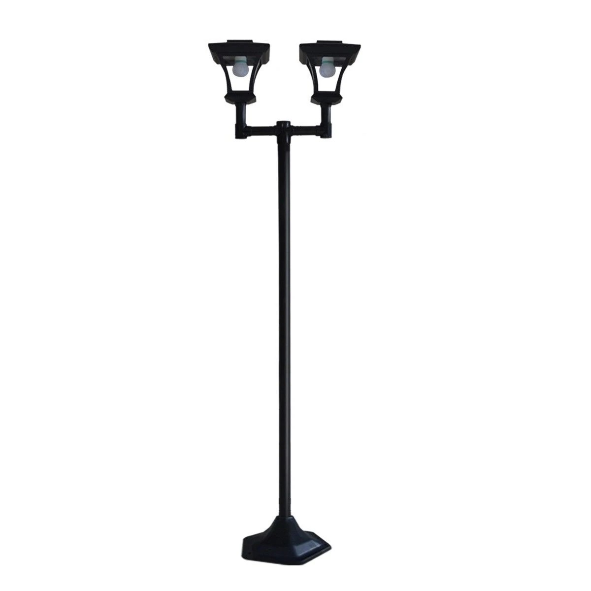 1 AUSWAY Deluxe Outdoor Solar Lights Garden Lamp Post with Double Lamp X2, 1 of 1