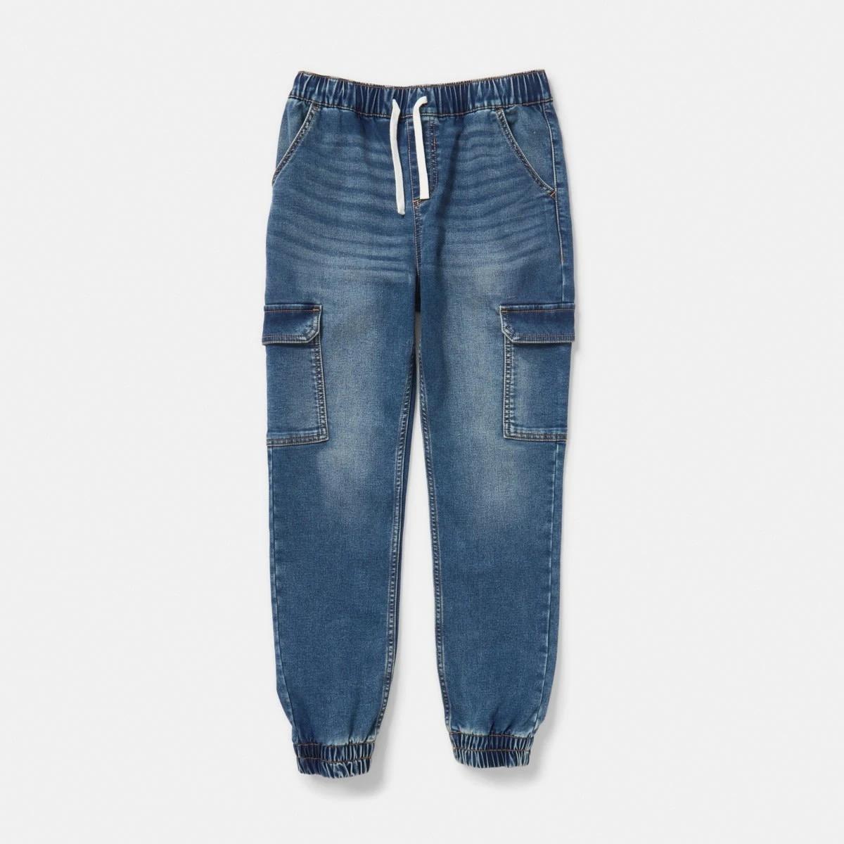 8 Denim Cargo Joggers Mid Wash, 8 of 9