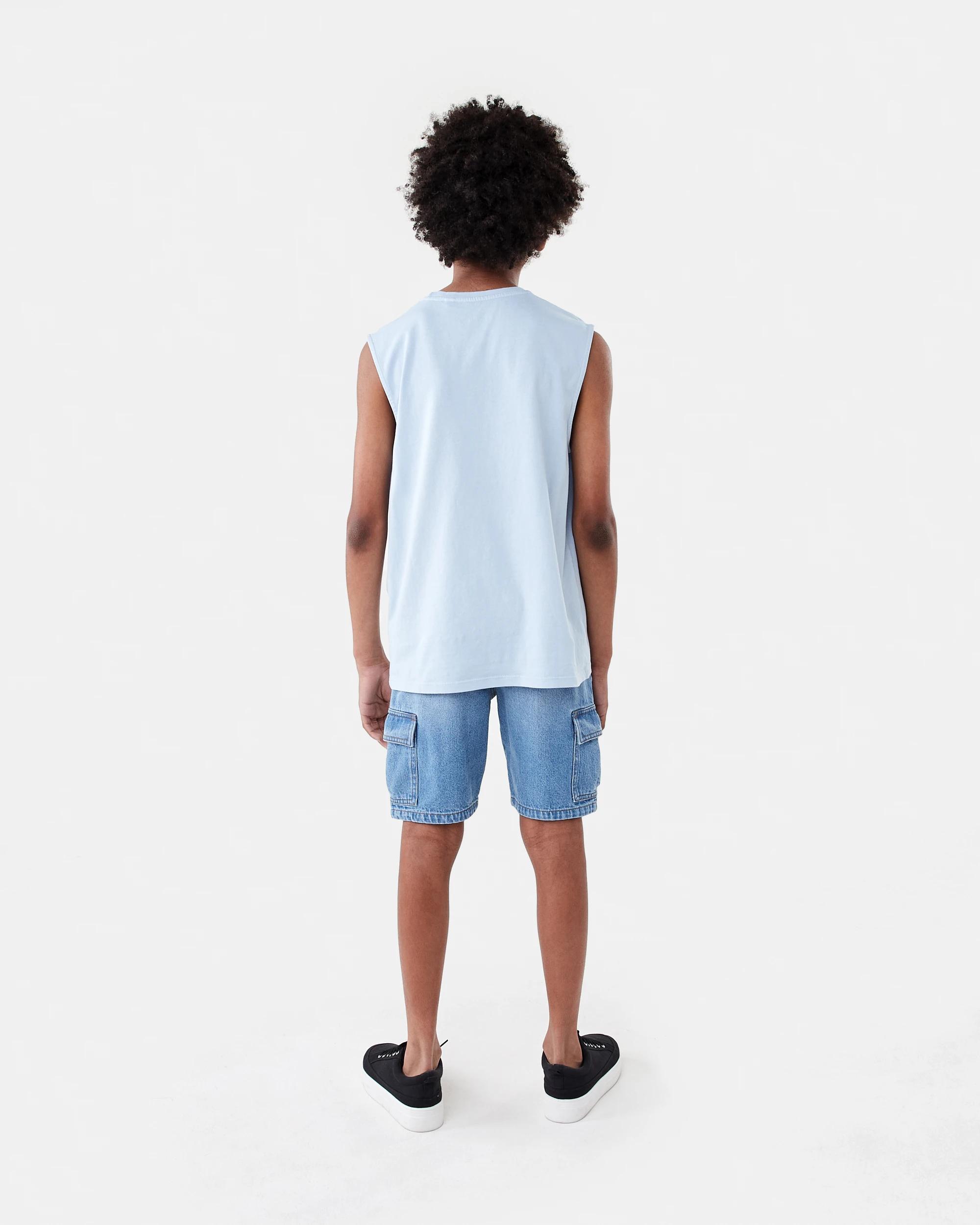 7 Sleeveless Wash Muscle Light Blue, 7 of 7