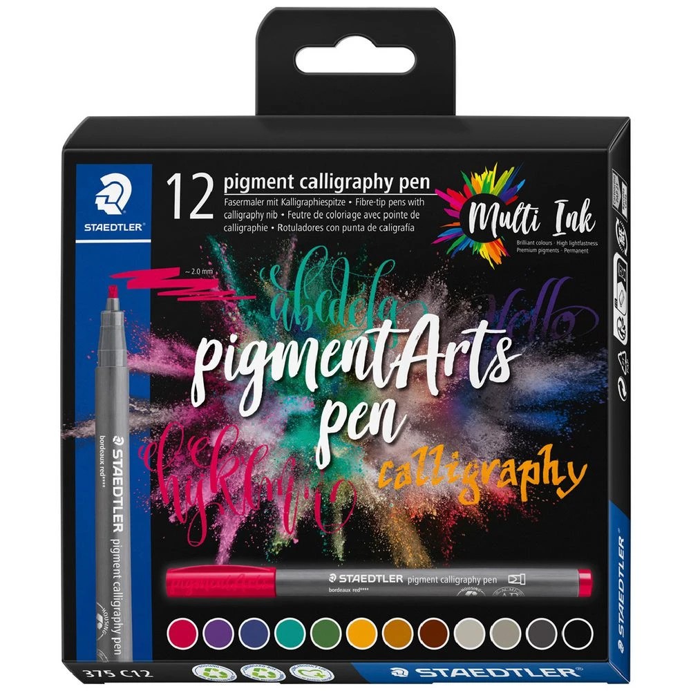1 Staedtler Pigment Arts Calligraphy Pens 12 Pack, 1 of 8
