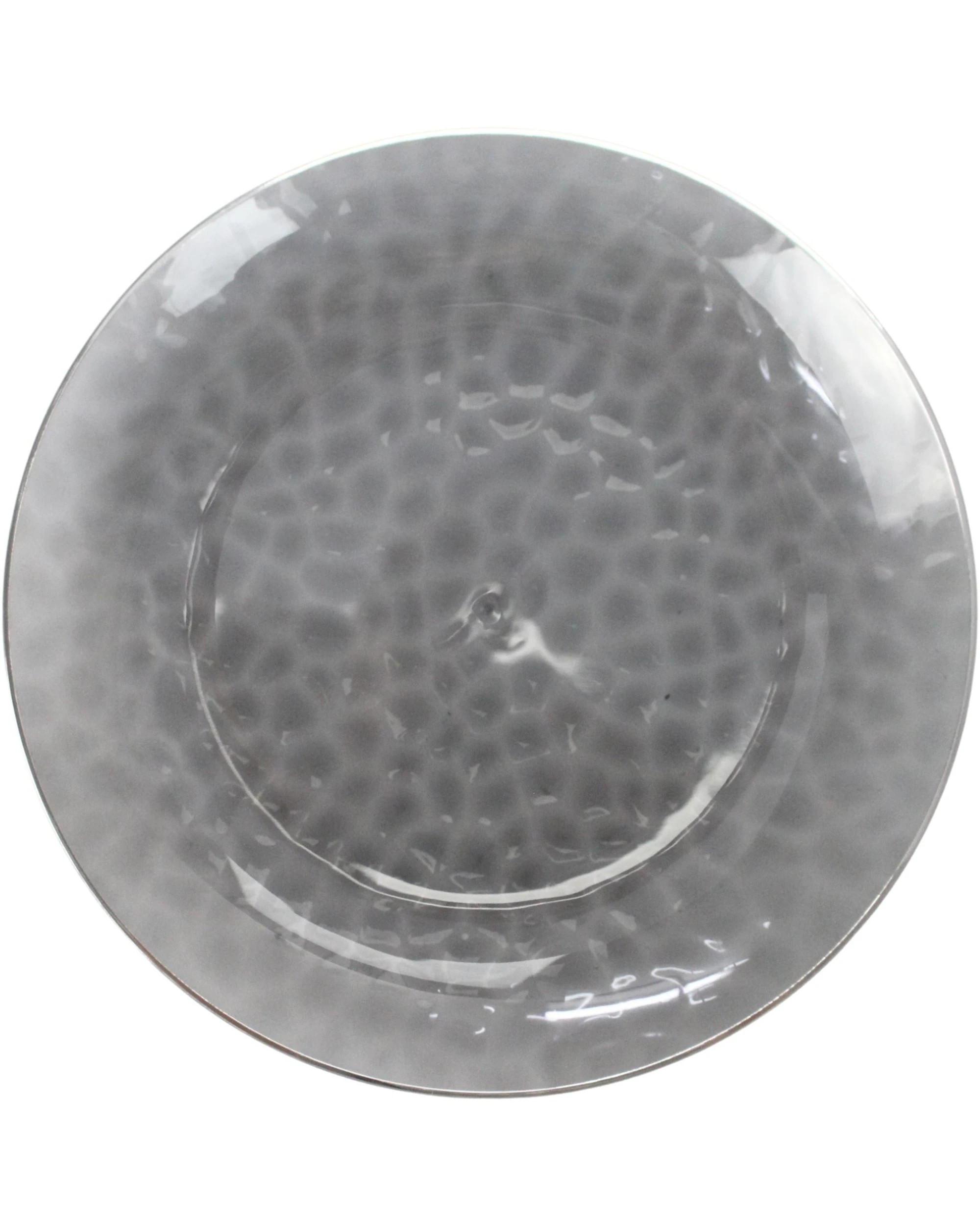1 Partyware Dimple With Silver Trim Plastic Plates 25.5cm Pack of 10 - Black, 1 of 4