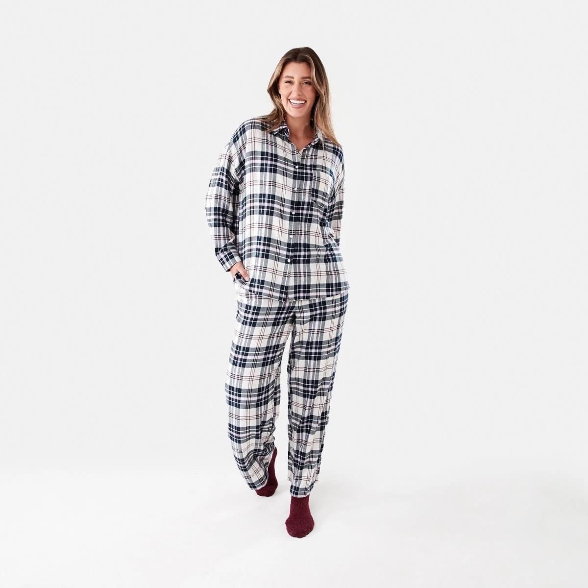 1 Relaxed Boyfriend Flannel Pyjama Set Mx Tartan, 1 of 7