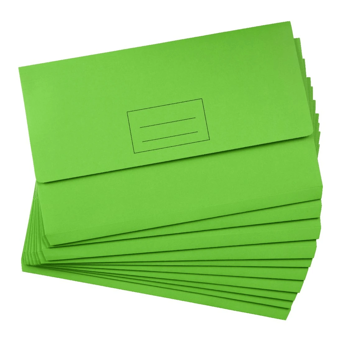 3 J.Burrows Foolscap Document Wallet Lime 10 Pack, 3 of 4
