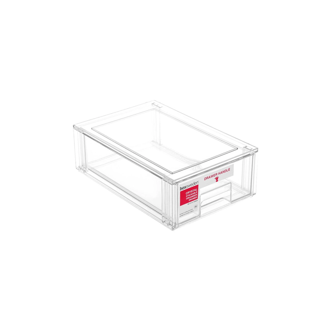 2 BOXSWEDEN Crystal Stackable Organiser Drawer 32cm Storage 2PK Durable Material
 - plain, 2 of 6