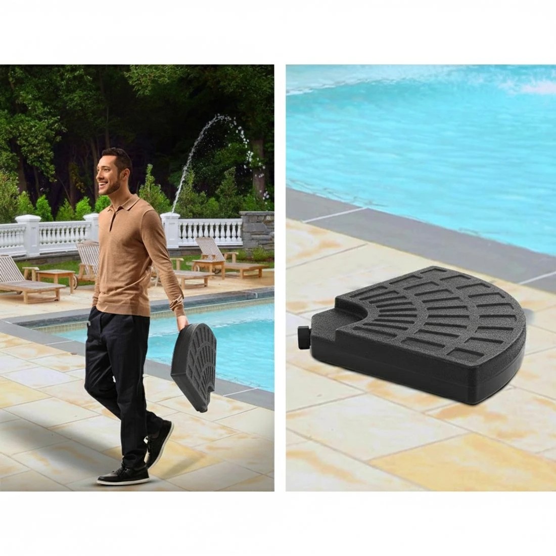 6 Instahut 3m Outdoor Umbrella w/Base Cantilever Beach Garden Patio - Black, 6 of 6