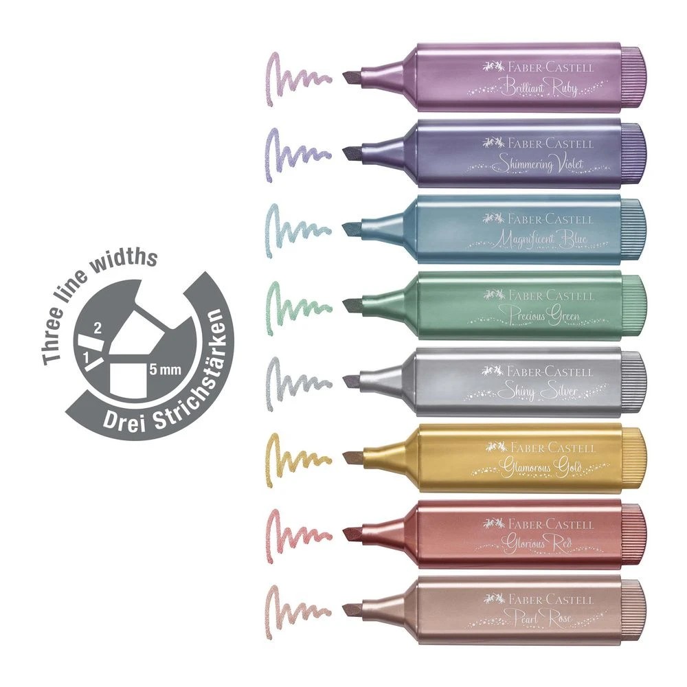 6 Faber-Castell Textliner Highlighter Metallic Magnificent Blue, 6 of 10