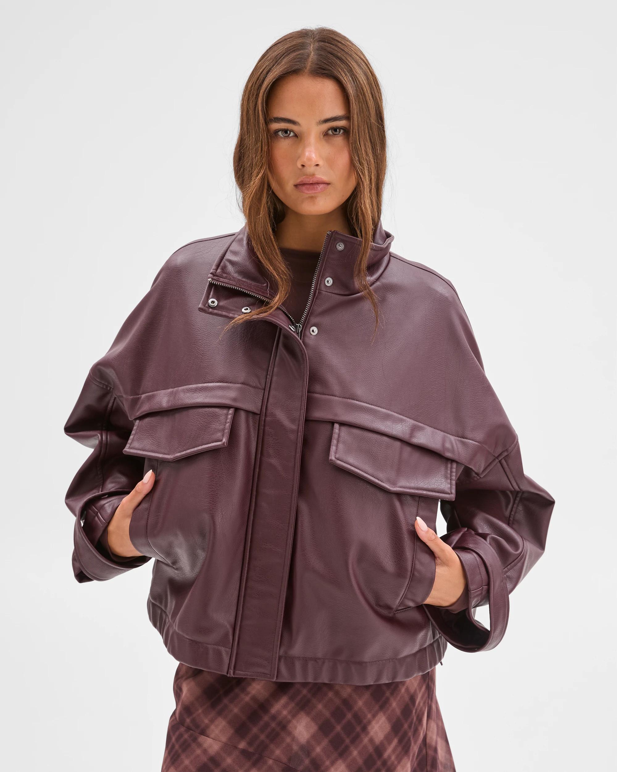 1 Lily Loves Funnel Neck Jacket FUDGE, 1 of 6