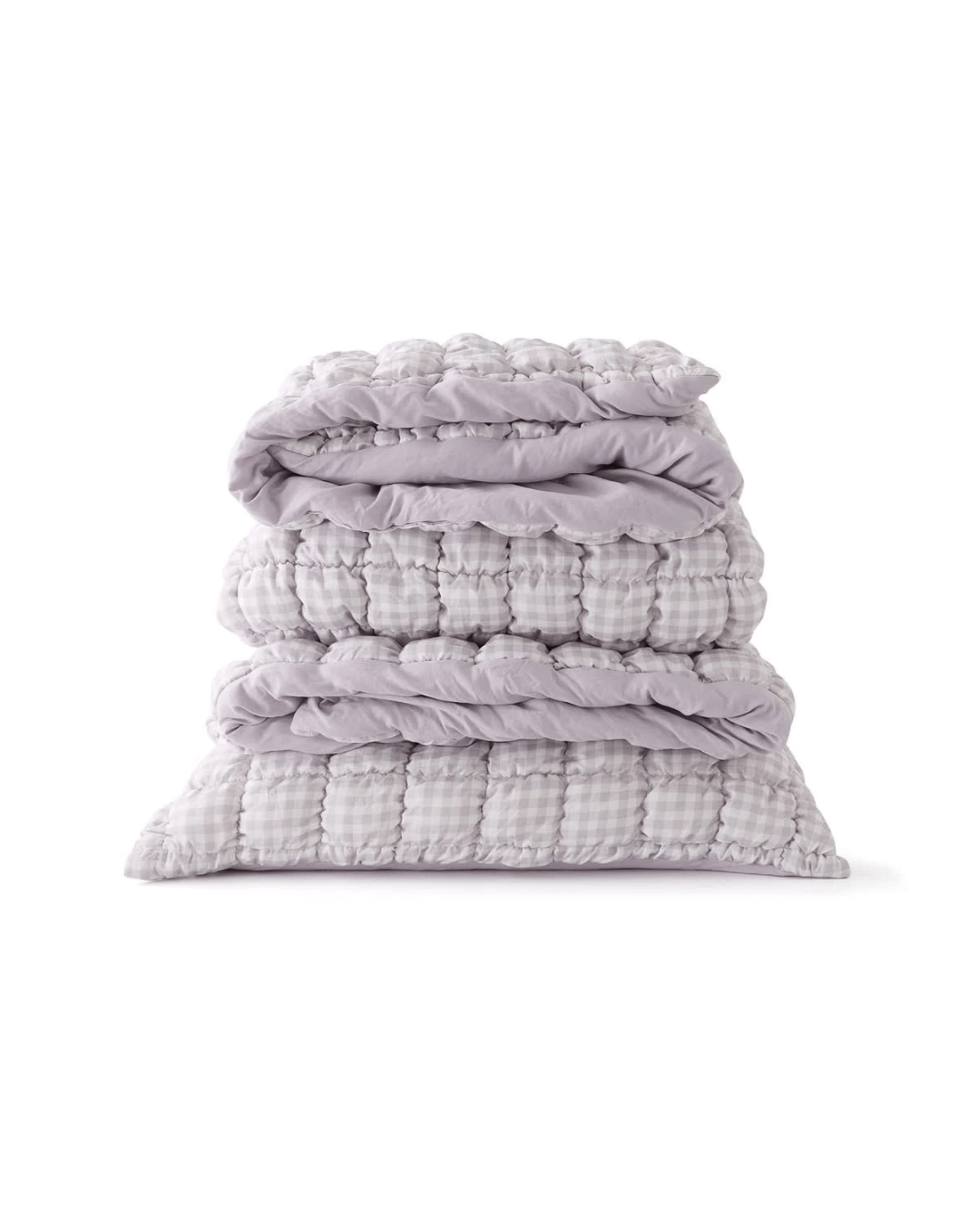 6 Quilted Puff Comforter Set - Queen Bed, Lilac, 6 of 6