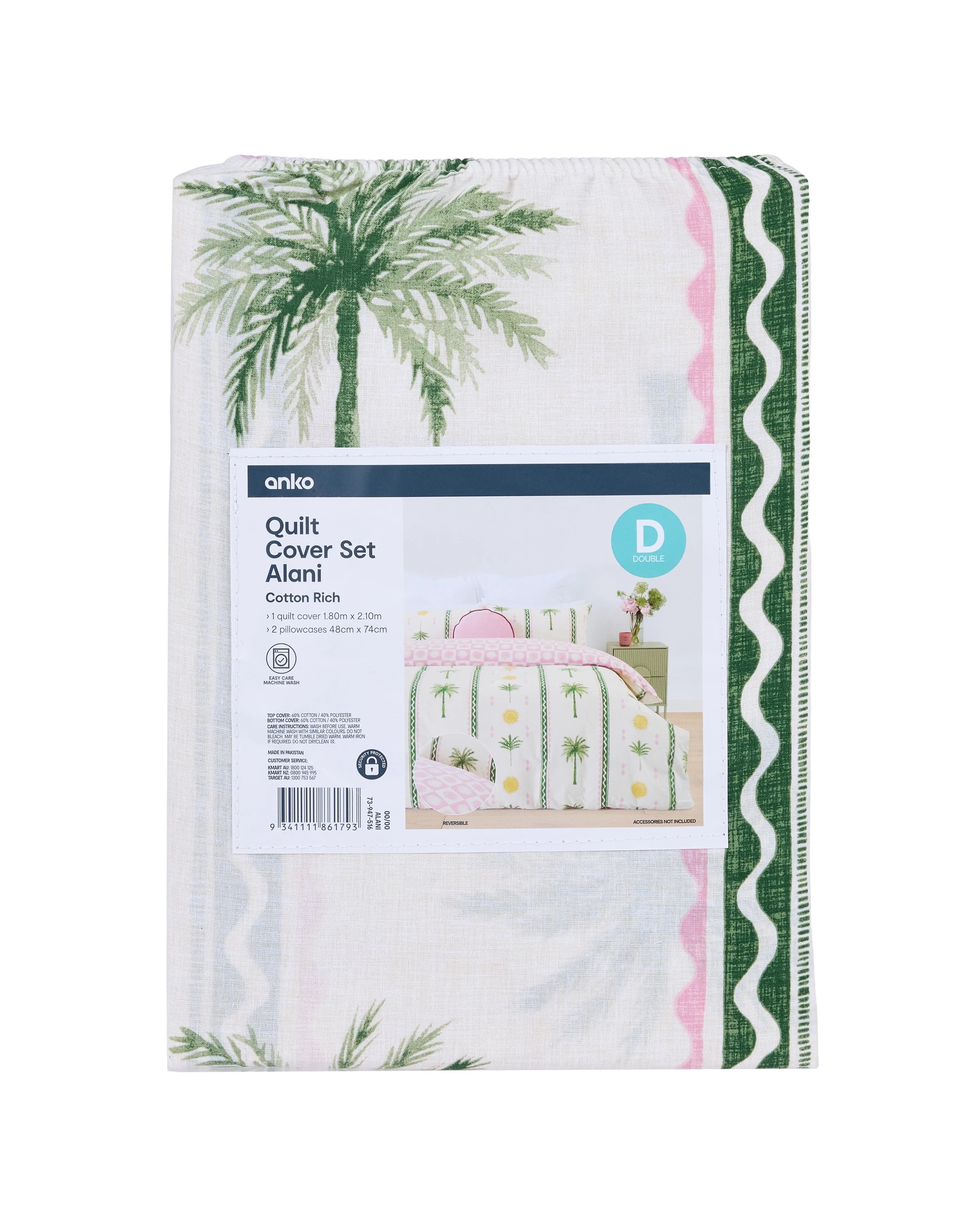 8 Alani Cotton Rich Reversible Quilt Cover Set - Double Bed, 8 of 8