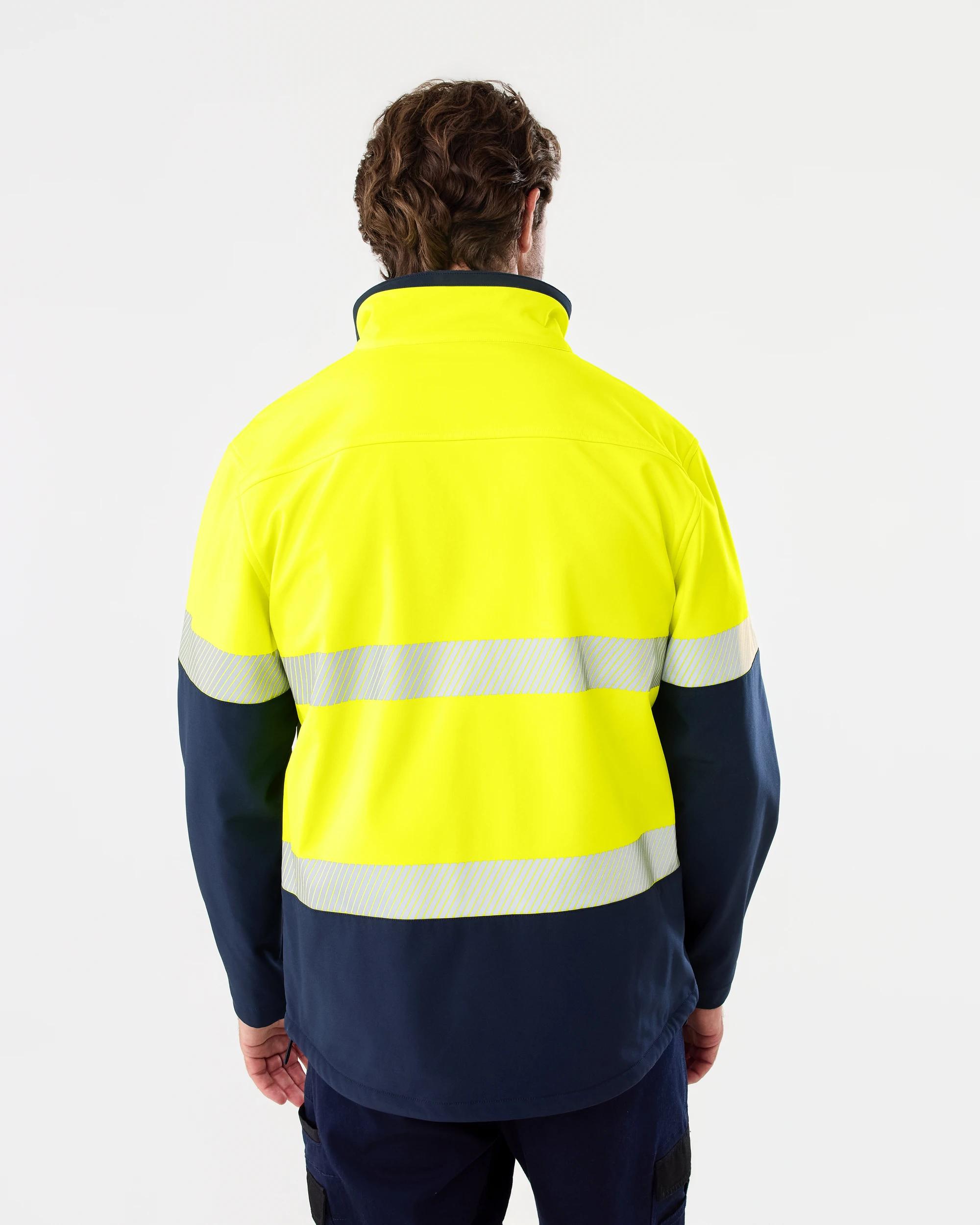 4 Workwear Hi Visibility Softshell Jacket Yellow, 4 of 8