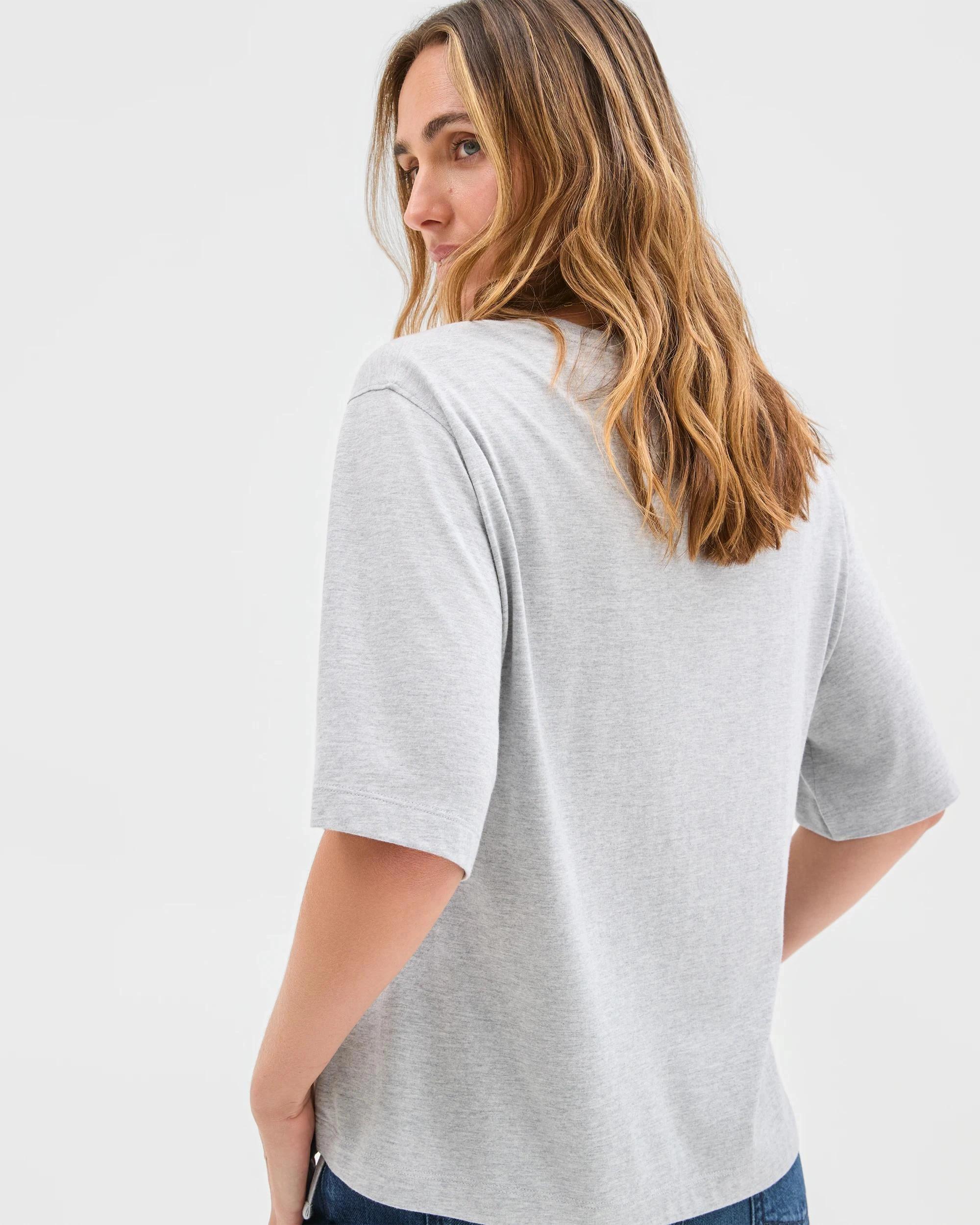 5 Target Woman Short Sleeve Tie Waist T-Shirt GREY MARLE, 5 of 6