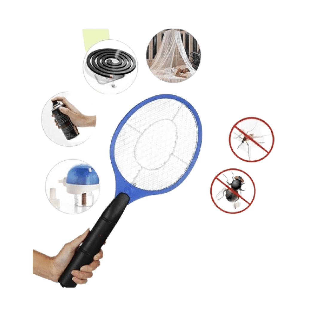 1 BR Outdoor Electric Insect Zapper Racket for Flies and Mosquitoes, 1 of 7