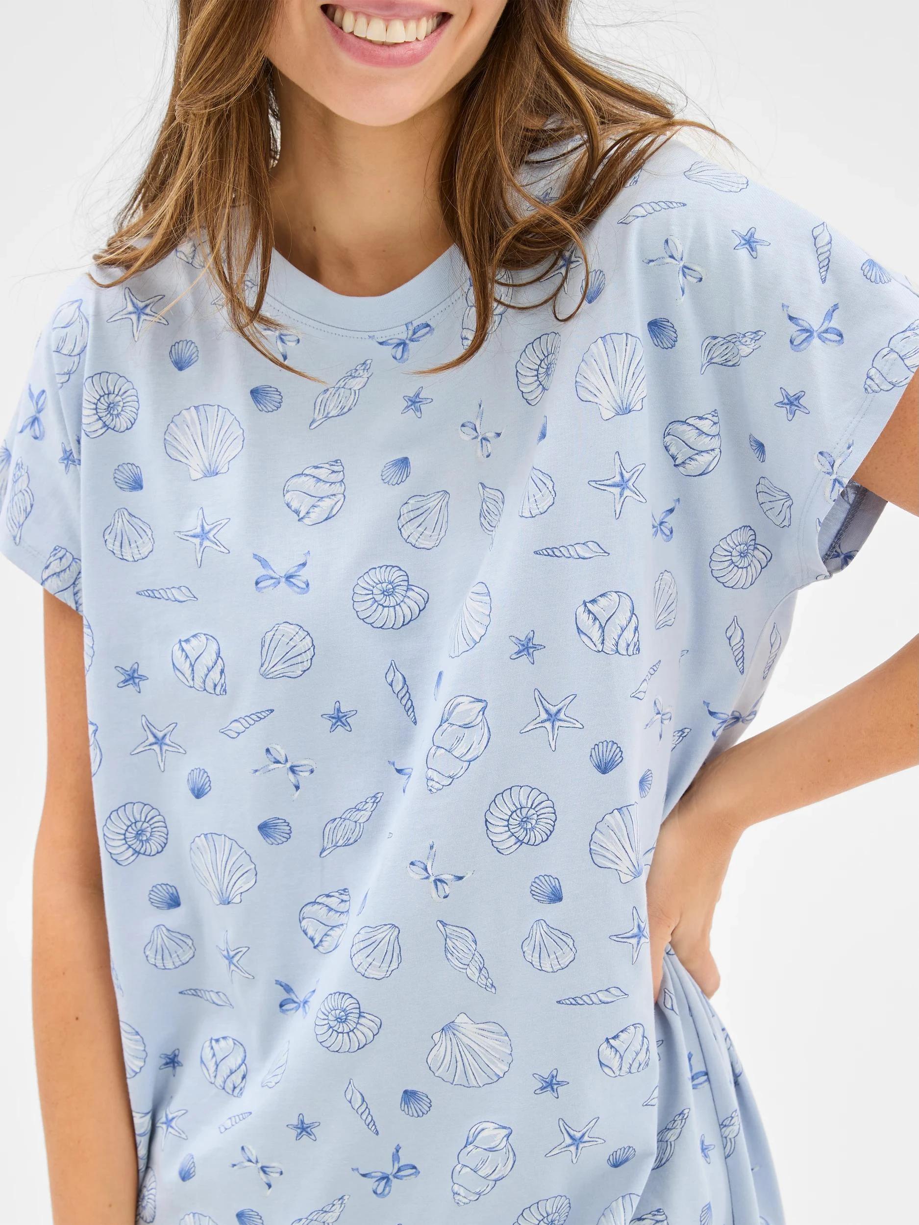 3 Target Australian Cotton T-Shirt Nightie SEASHELL SLEEP CLUB, 3 of 5