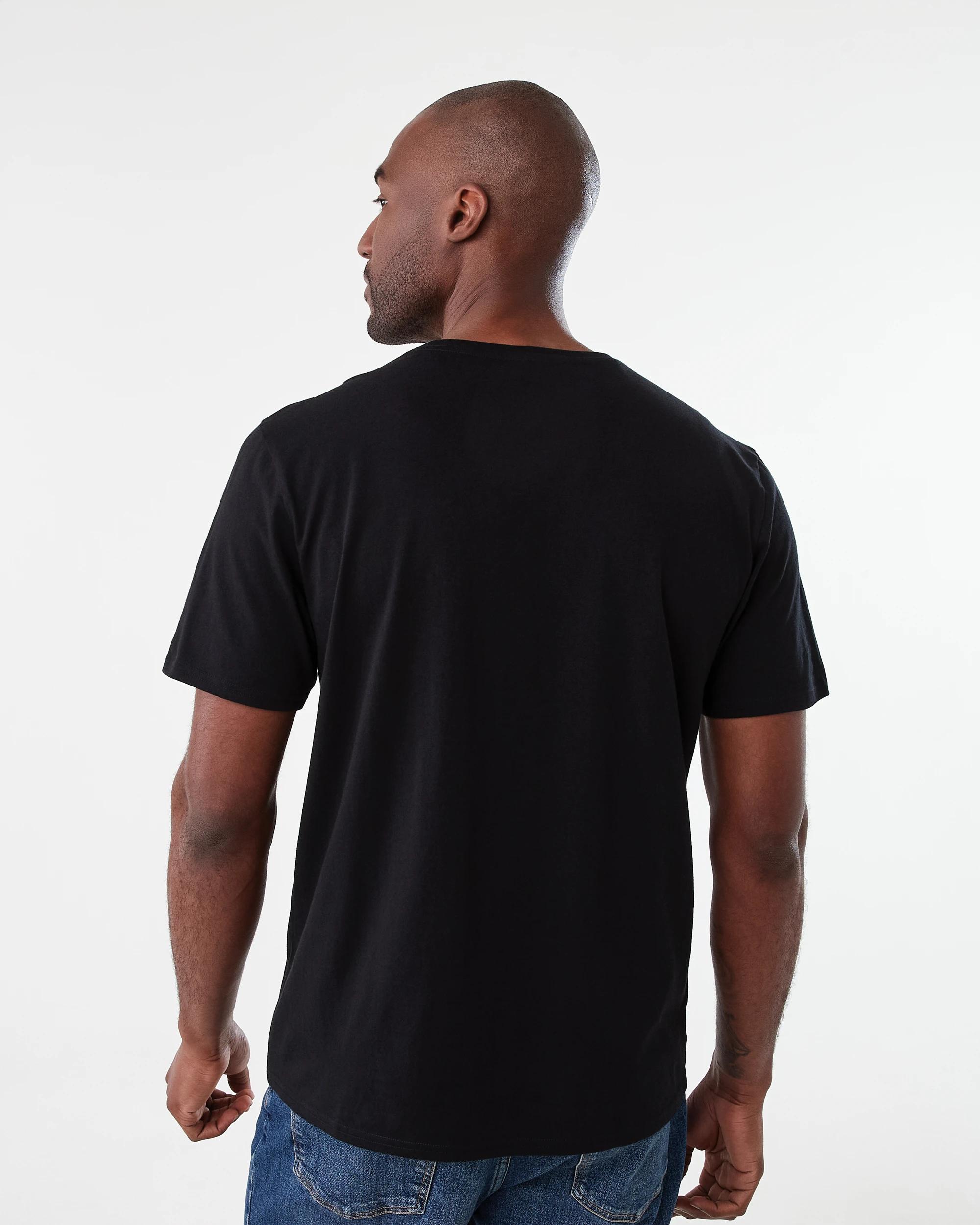3 Plain Crew Neck T-shirt Black, 3 of 7
