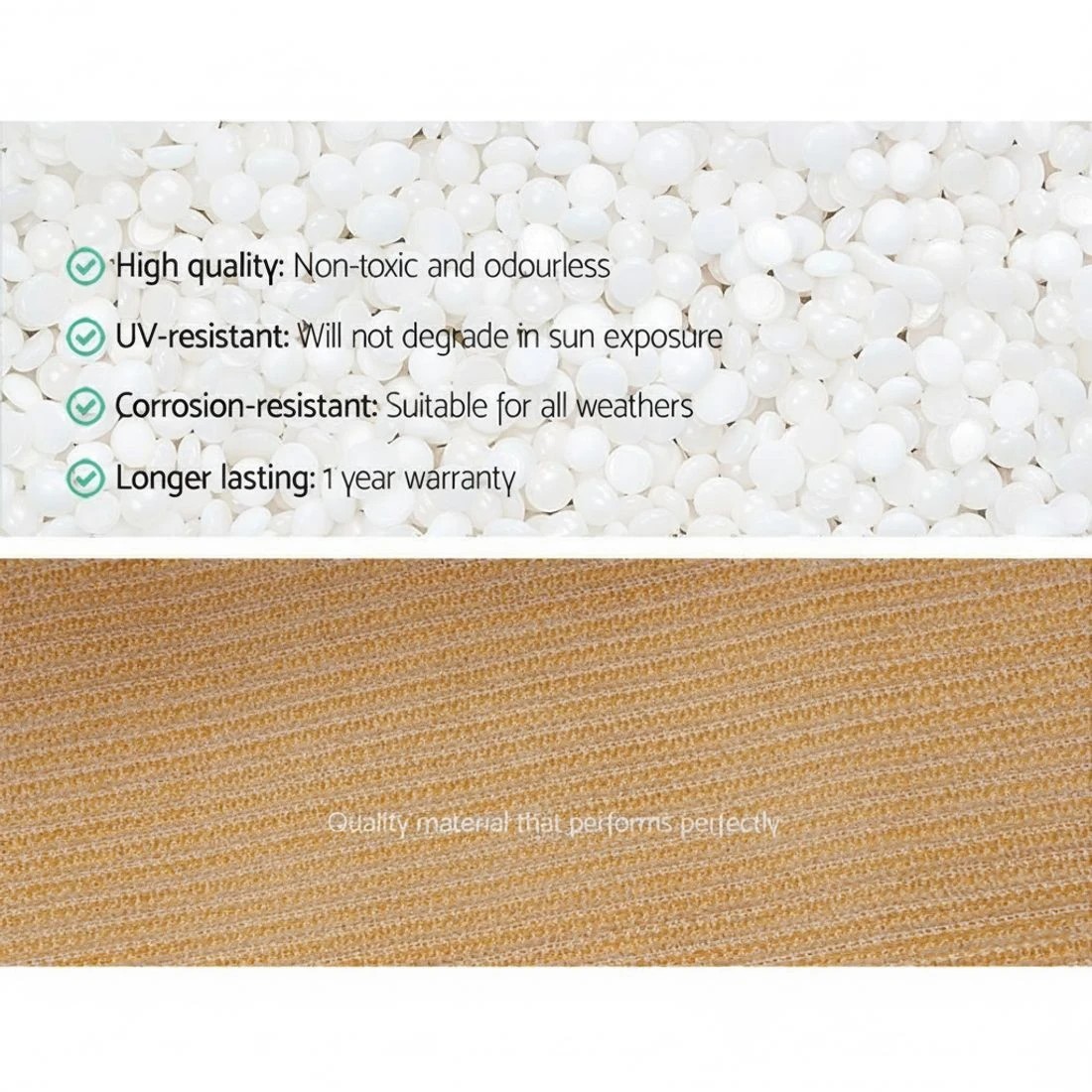 5 Instahut 90% Shade Cloth 3.66x10m Shadecloth Sail Heavy Duty - Beige, 5 of 7