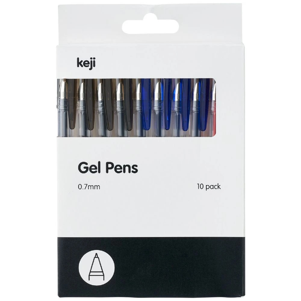 1 Keji Gel Pens 0.7mm Assorted 10 Pack, 1 of 2