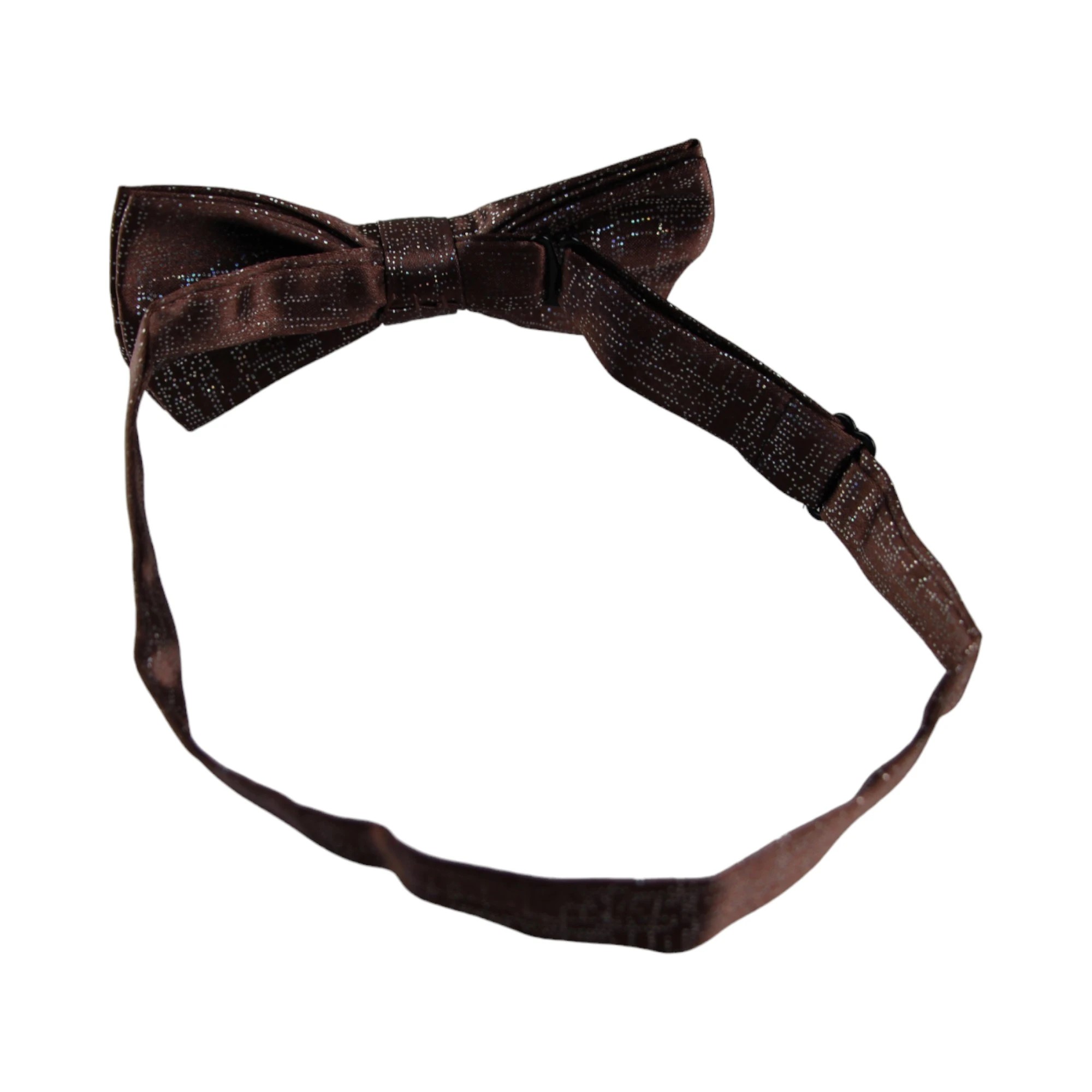 4 Zasel Mens Brown Sparkly Glitter Patterned Bow Tie - Brown, 4 of 6