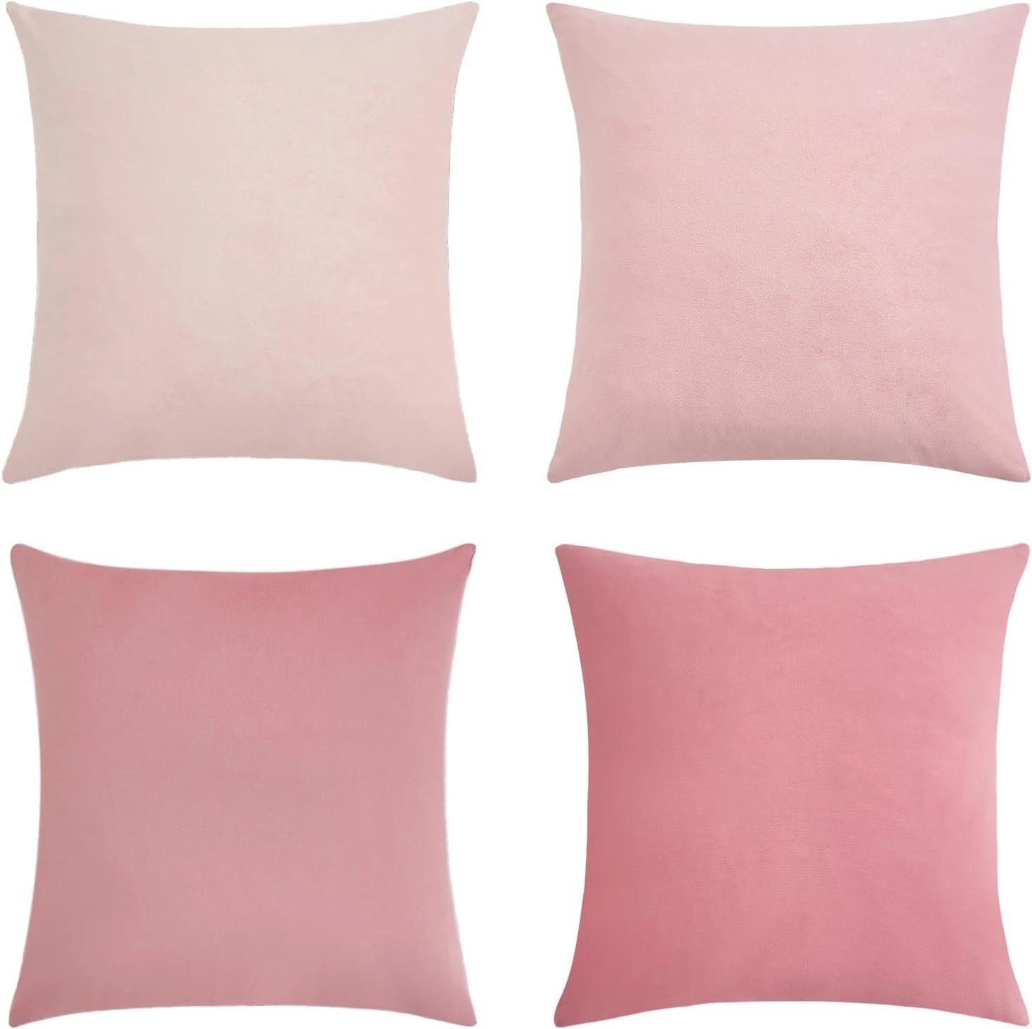 3 Gioia Casa 4-Pack Velvet Cushion Covers 45x45cm Mix - Pink, 3 of 3