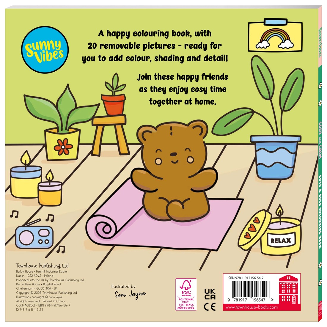 2 Sunny Vibes Cosy and Calm Cute & Bold Colouring Book, 2 of 5