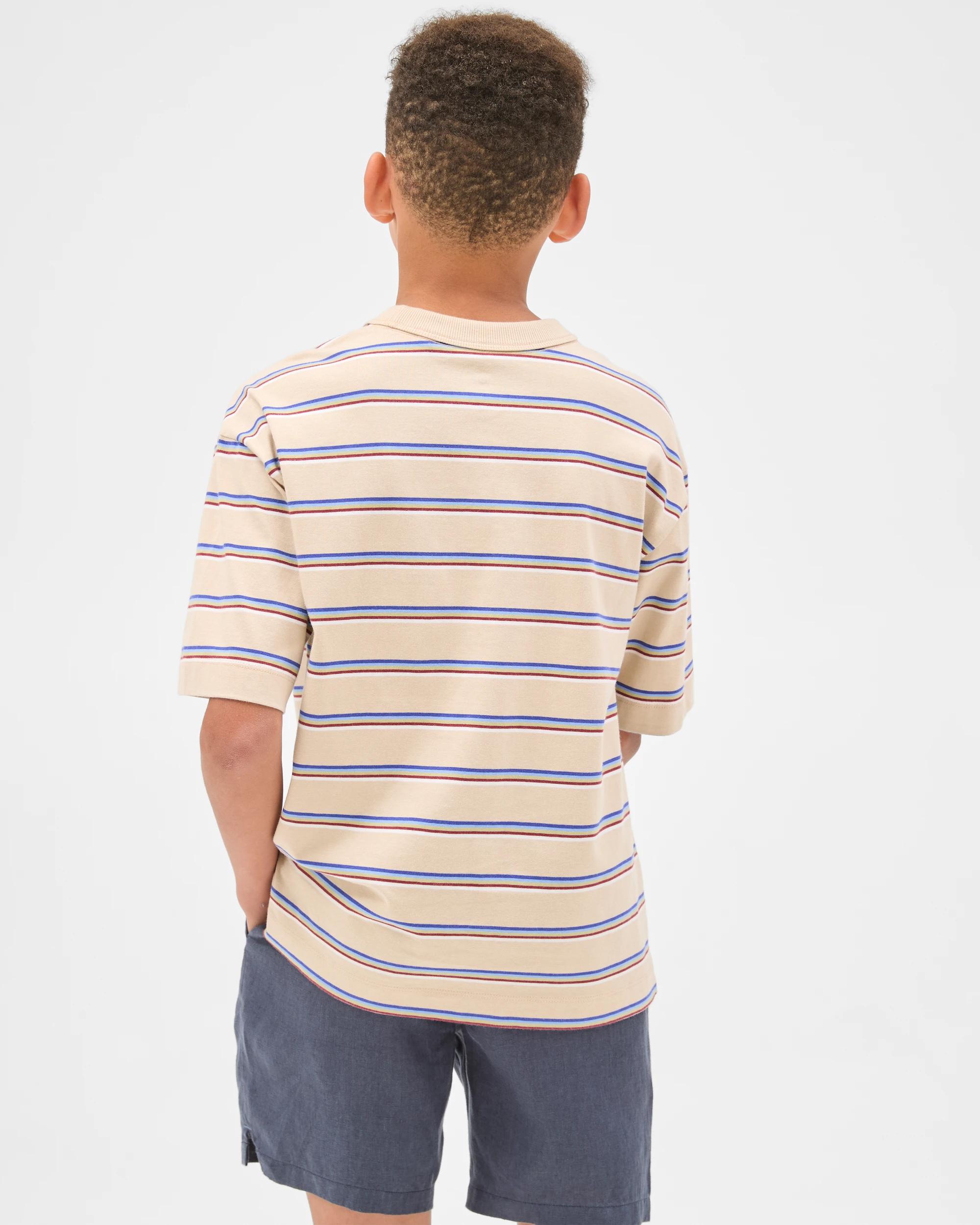 2 Target Kids Australian Cotton Oversized Striped T-Shirt NEUTRAL, 2 of 7