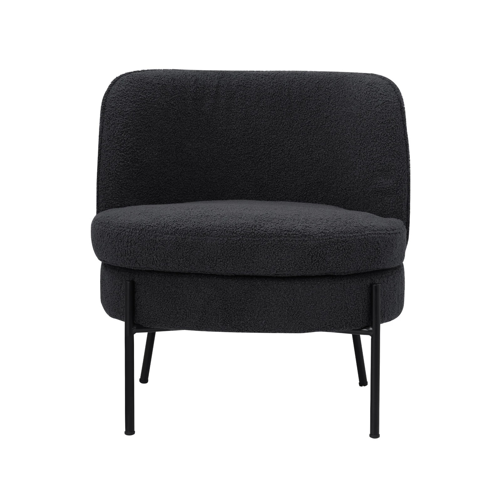 6 Oikiture Armchair Lounge Chair Accent Couch Chairs Padded Sofa Boucle - Charcoal, 6 of 7