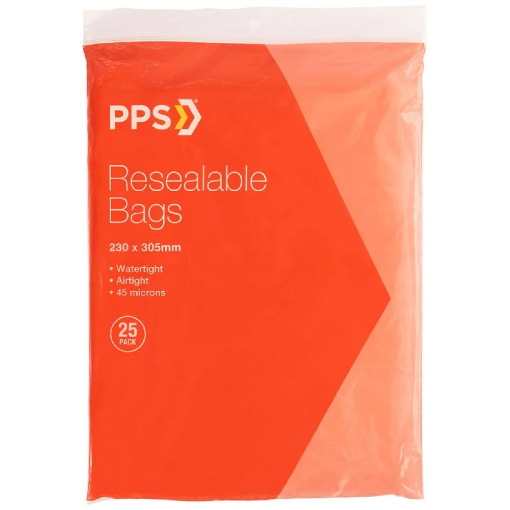 1 PPS 230 x 305mm Resealable Bags 25 Pack, 1 of 3