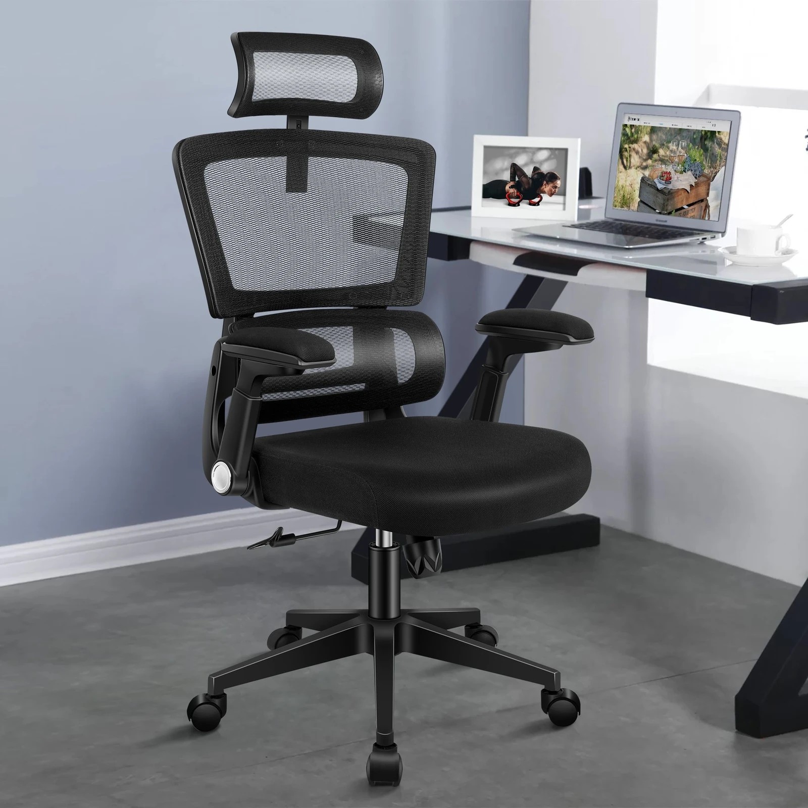 2 Alfordson Mesh Office Chair Executive Computer Chairs Study Work Gaming Seat - Black, 2 of 10