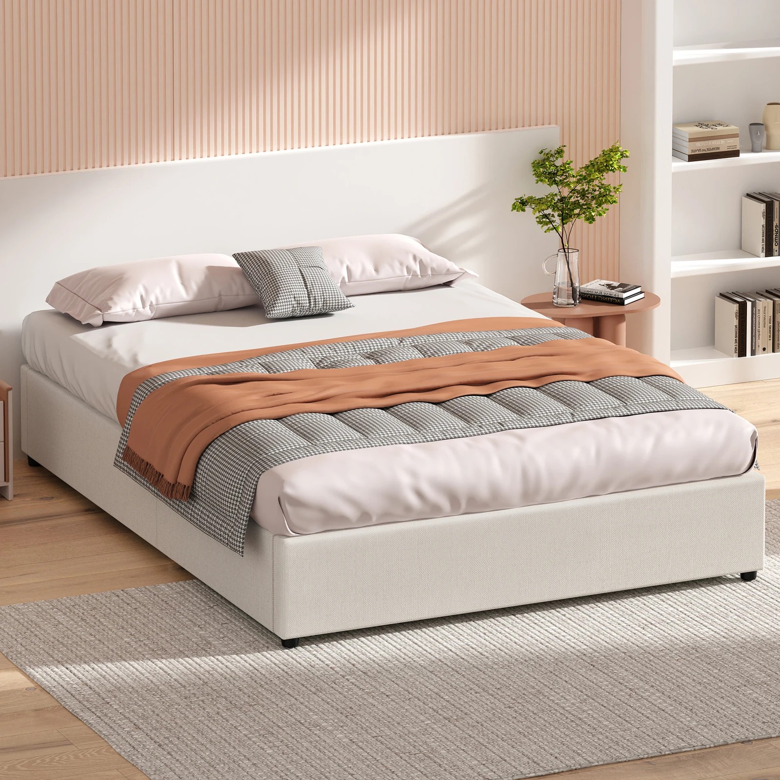 8 Alfordson Bed Frame Queen Size Gas Lift Storage Mattress Base Barlow - Beige, 8 of 10