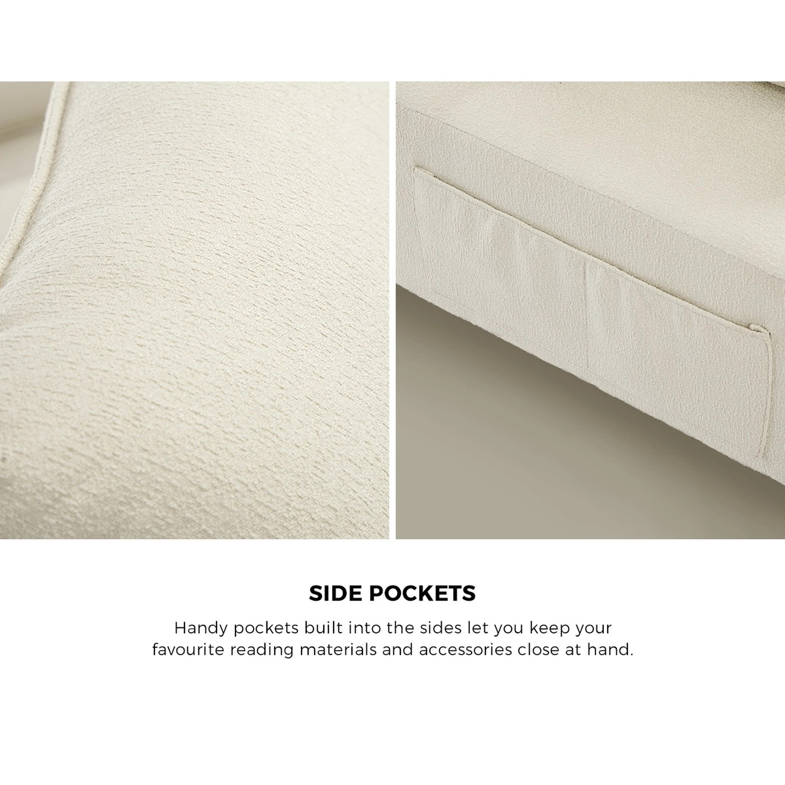 6 Oikiture 2 Seater Love Seat Couch Sofa Chair - Beige, 6 of 10