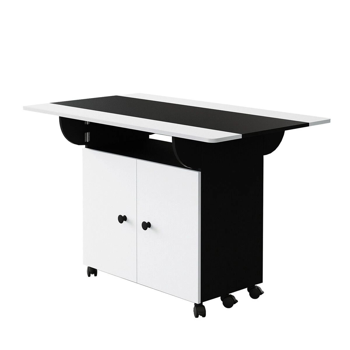 4 LUXSUITE Folding Dining Table with Wheels Extendable, 4 of 5