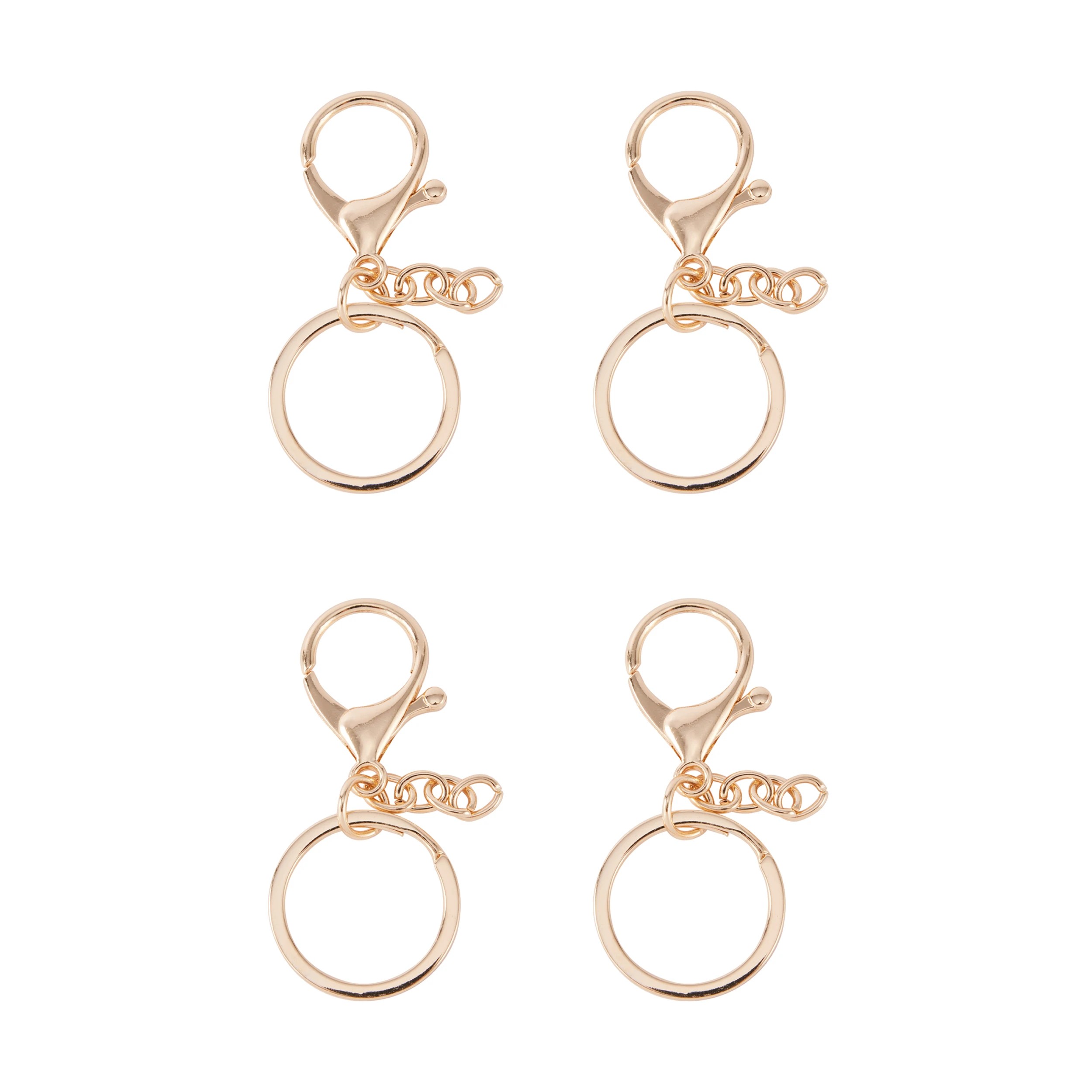 2 4 Pack Keyrings - Gold Look, 2 of 4