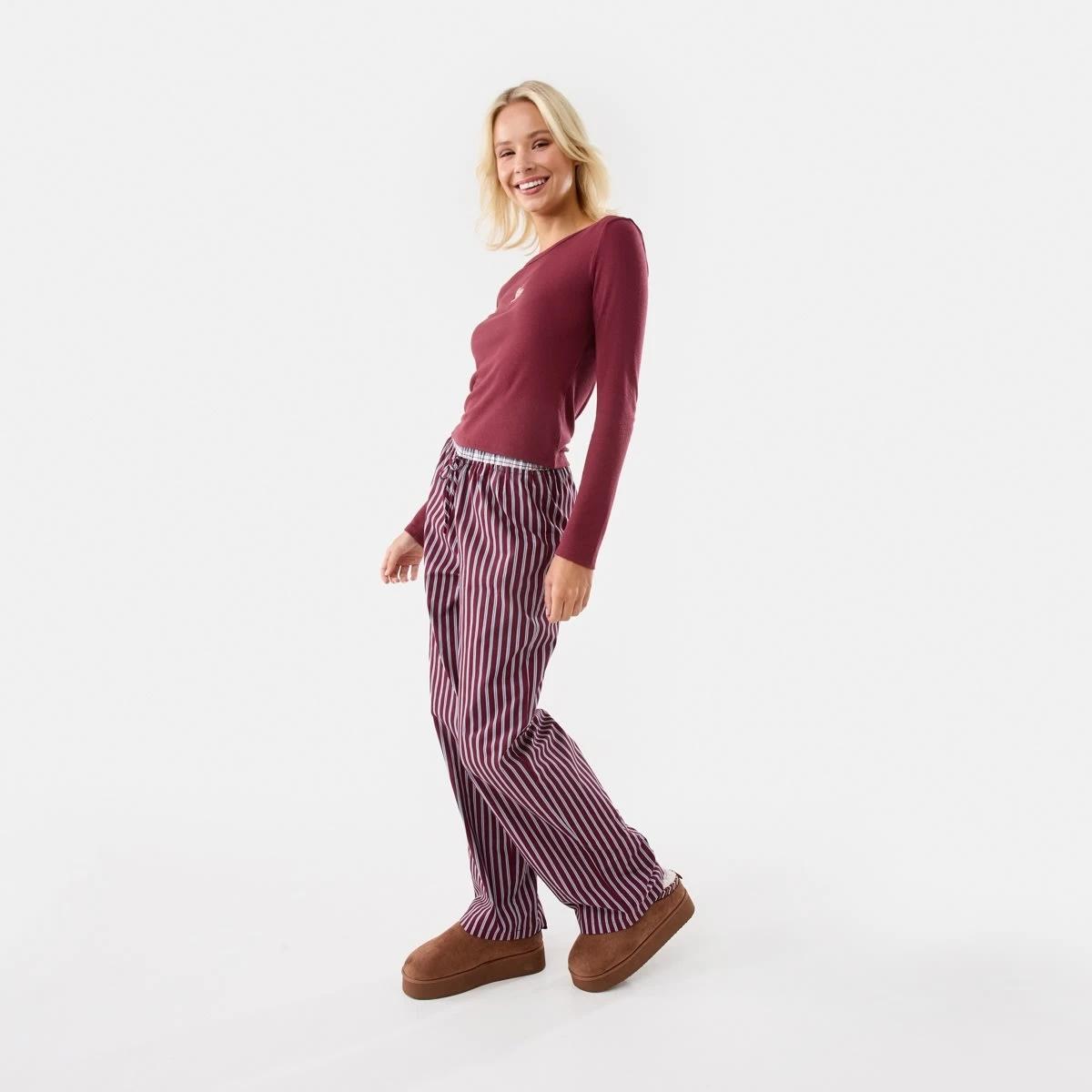 3 Contrast Waistband Woven Pants Ruby Strp, 3 of 6