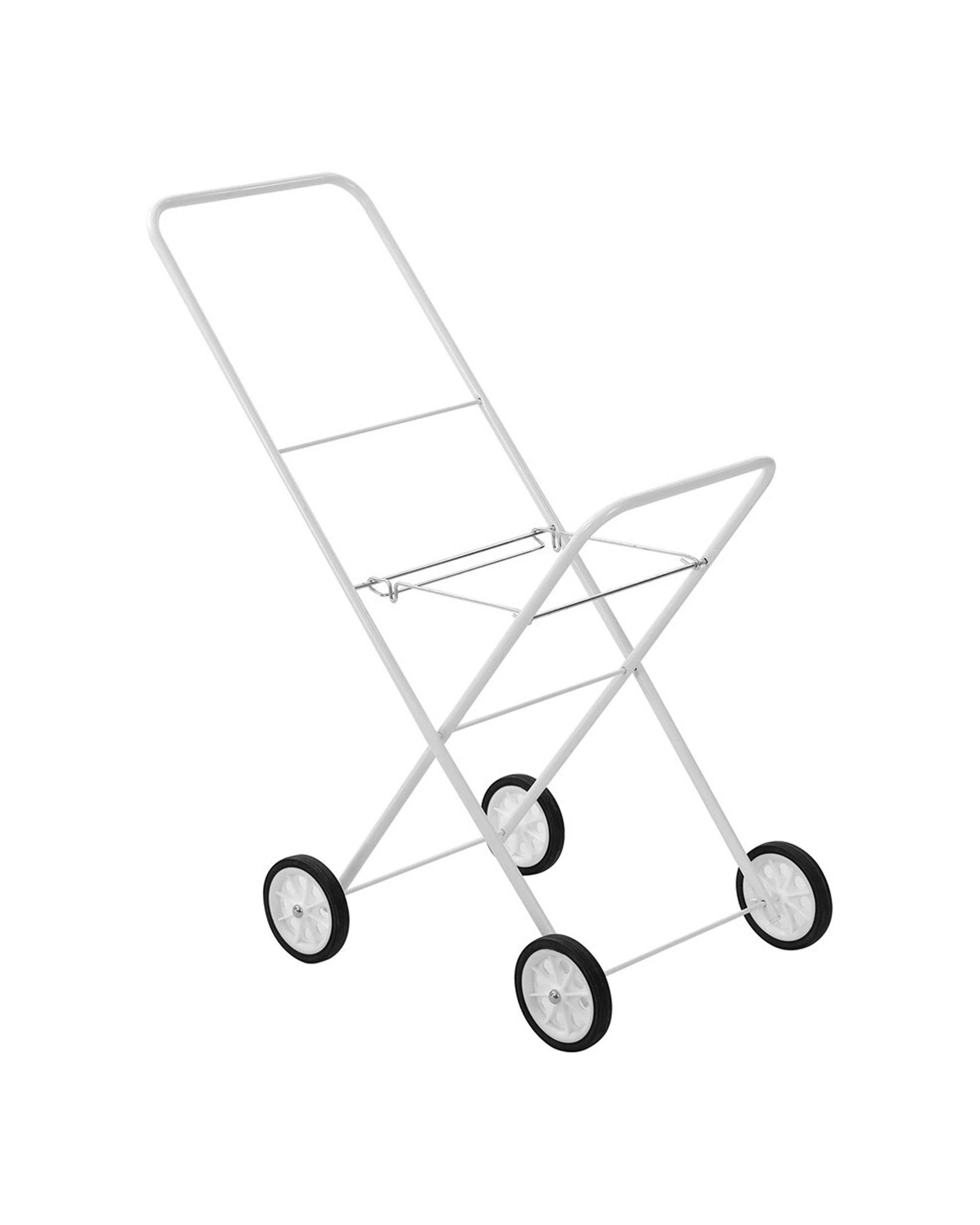4 Boxsweden Foldaway Laundry Trolley Lightweight Durable Metal Foldable 75cm - White, 4 of 4