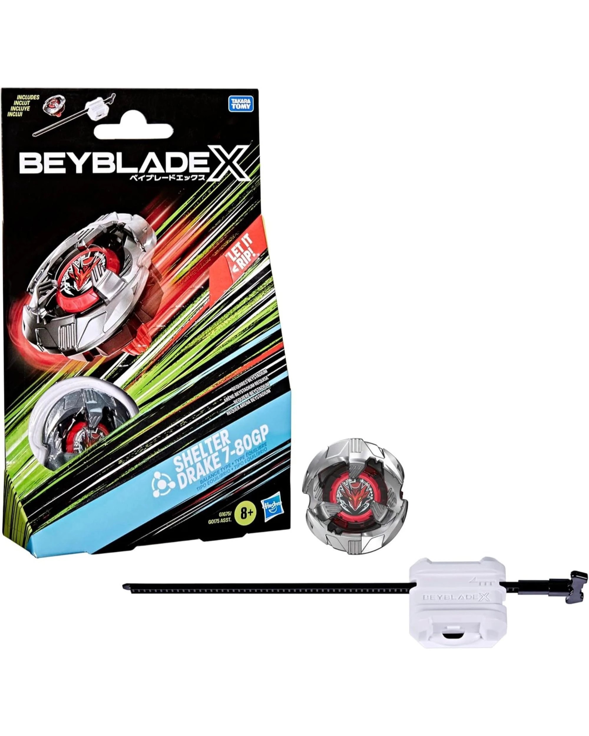 1 Beyblade X Shelter Drake 7-80GP Starter Pack, 1 of 5