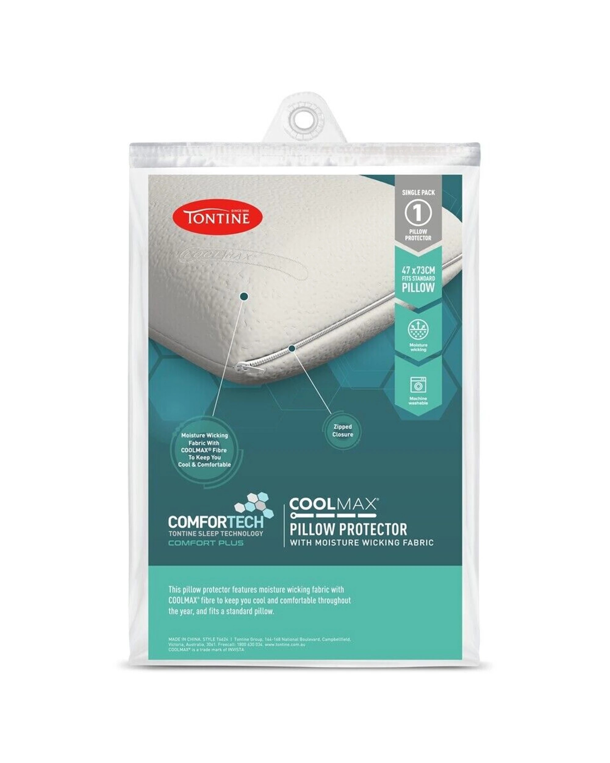 2 Tontine Comfortech Coolmax Pillow Protector 4PK - White, 2 of 3