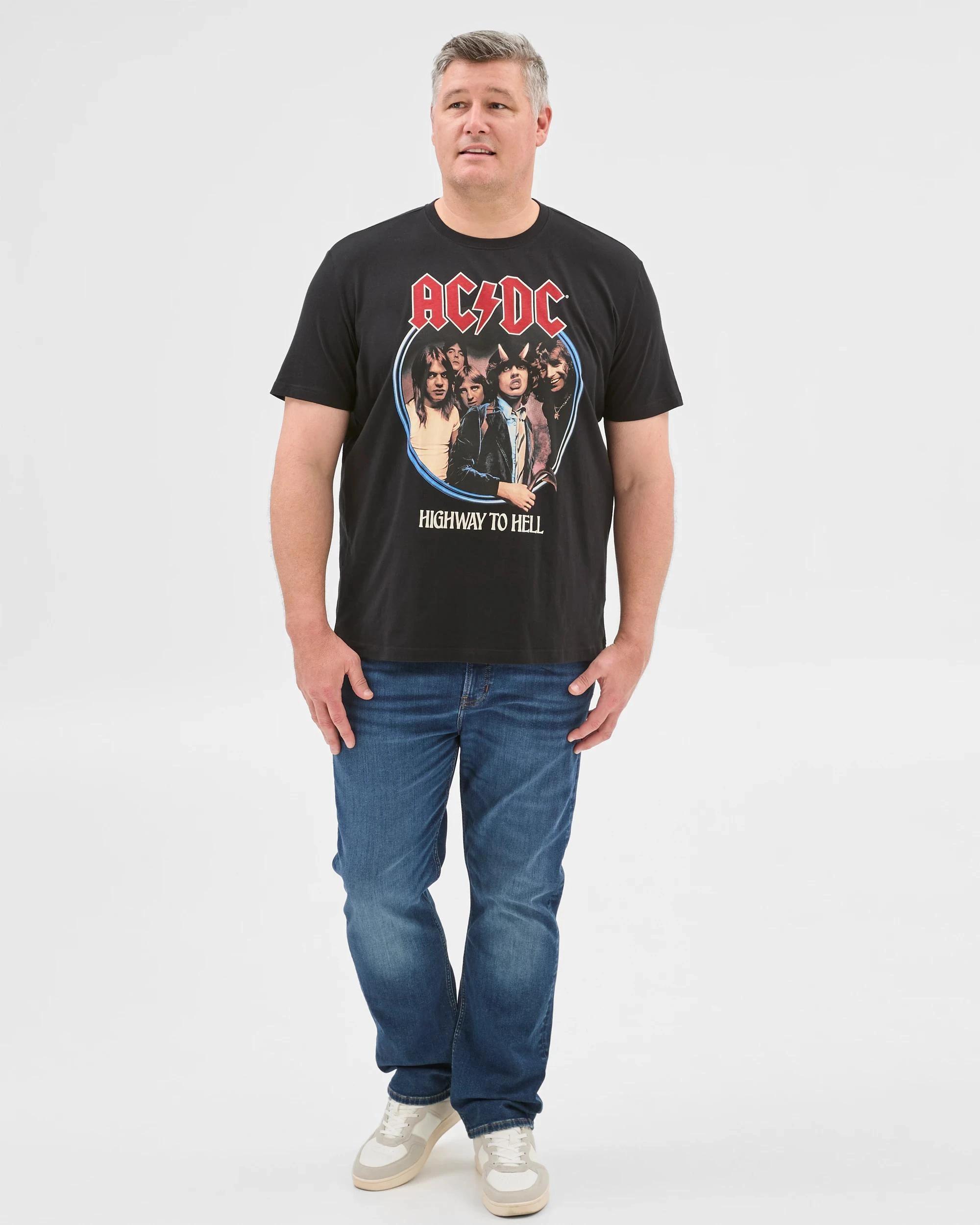 1 ACDC Plus Size Licensed AC/DC T-Shirt WASHED BLACK, 1 of 6