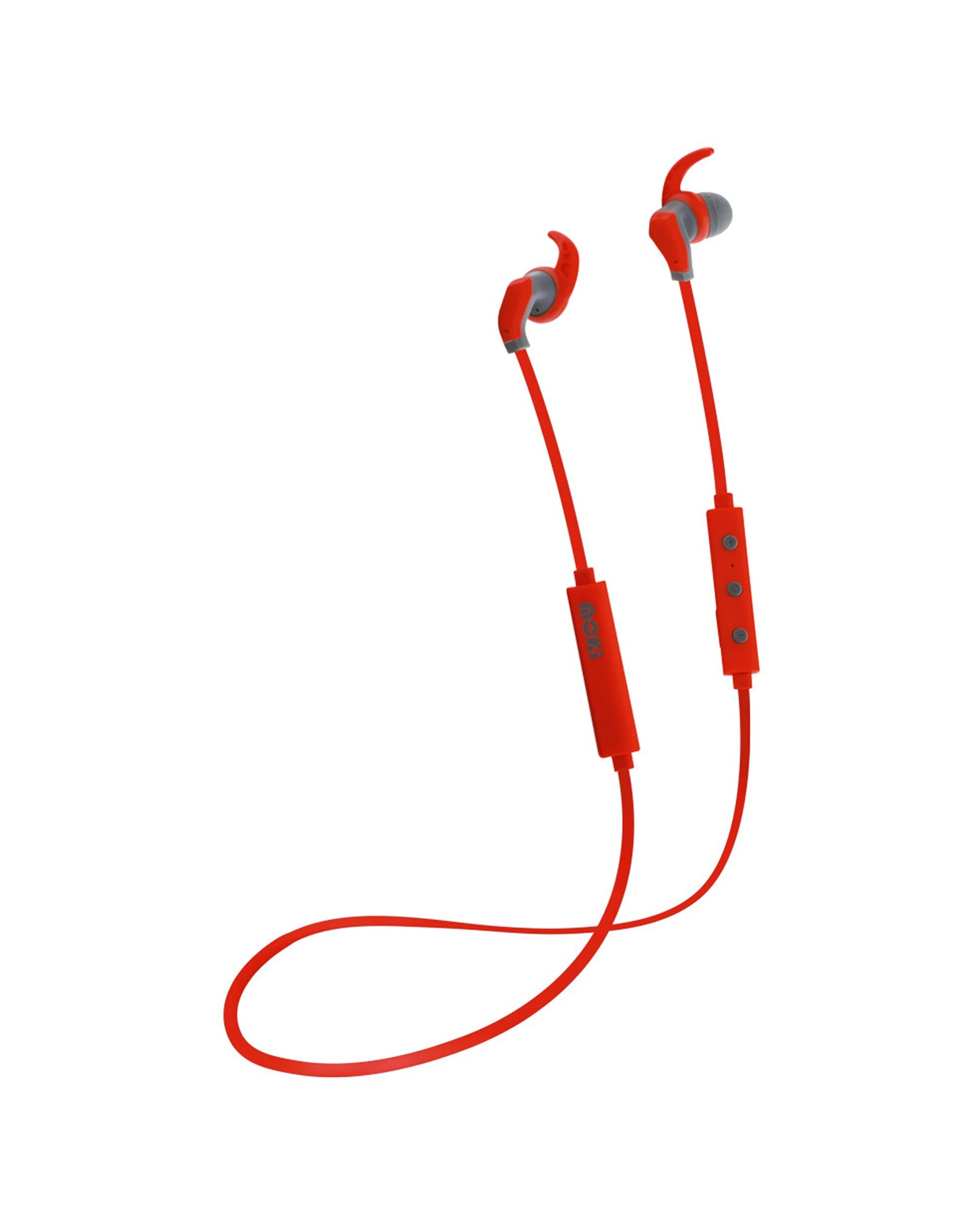 1 Moki Hybrid Bluetooth Earphones Inline Microphone Type-C Charge - Red, 1 of 1
