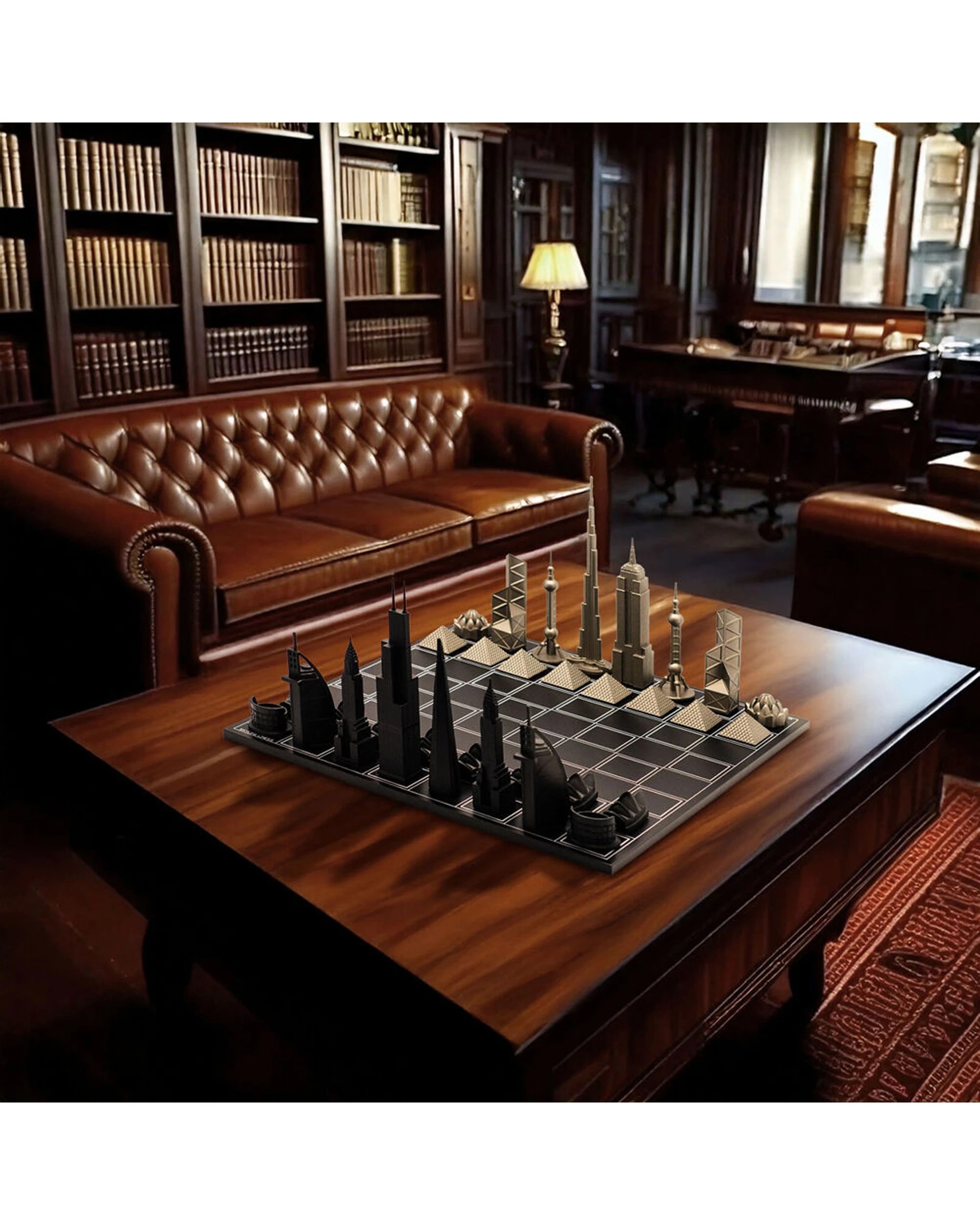 5 Skyline Chess 33pc World Icons Edition Wood Grid Board Chess Set - Multi, 5 of 5