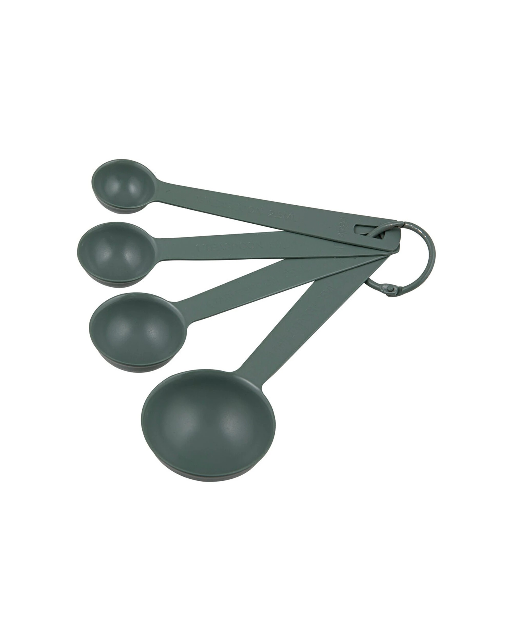 1 Ladelle 4pc Essentials Metal Measuring Spoons Set Sage - Green, 1 of 2