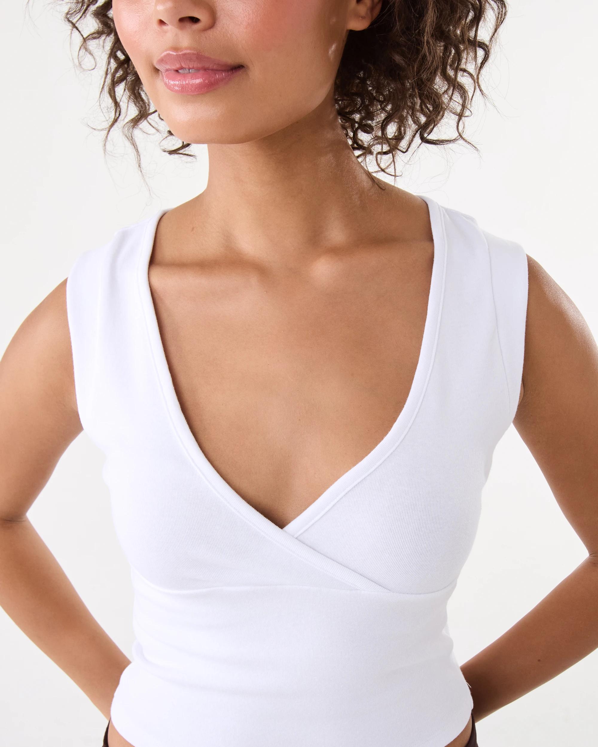 7 Sleeveless Cross Over Tank White, 7 of 11