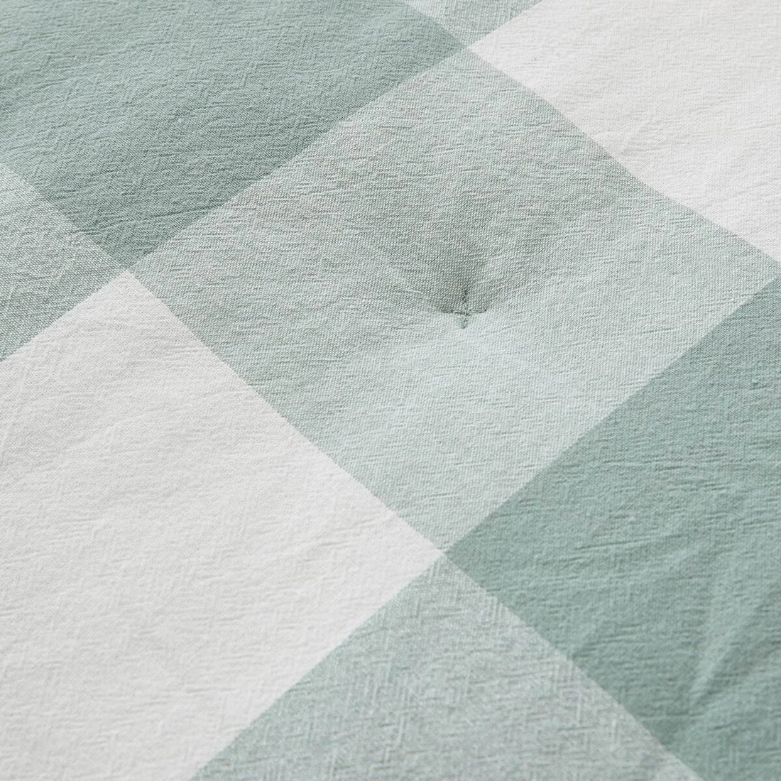 4 Check Cotton Cover Reversible Comforter Set - King Bed, Green and White, 4 of 7