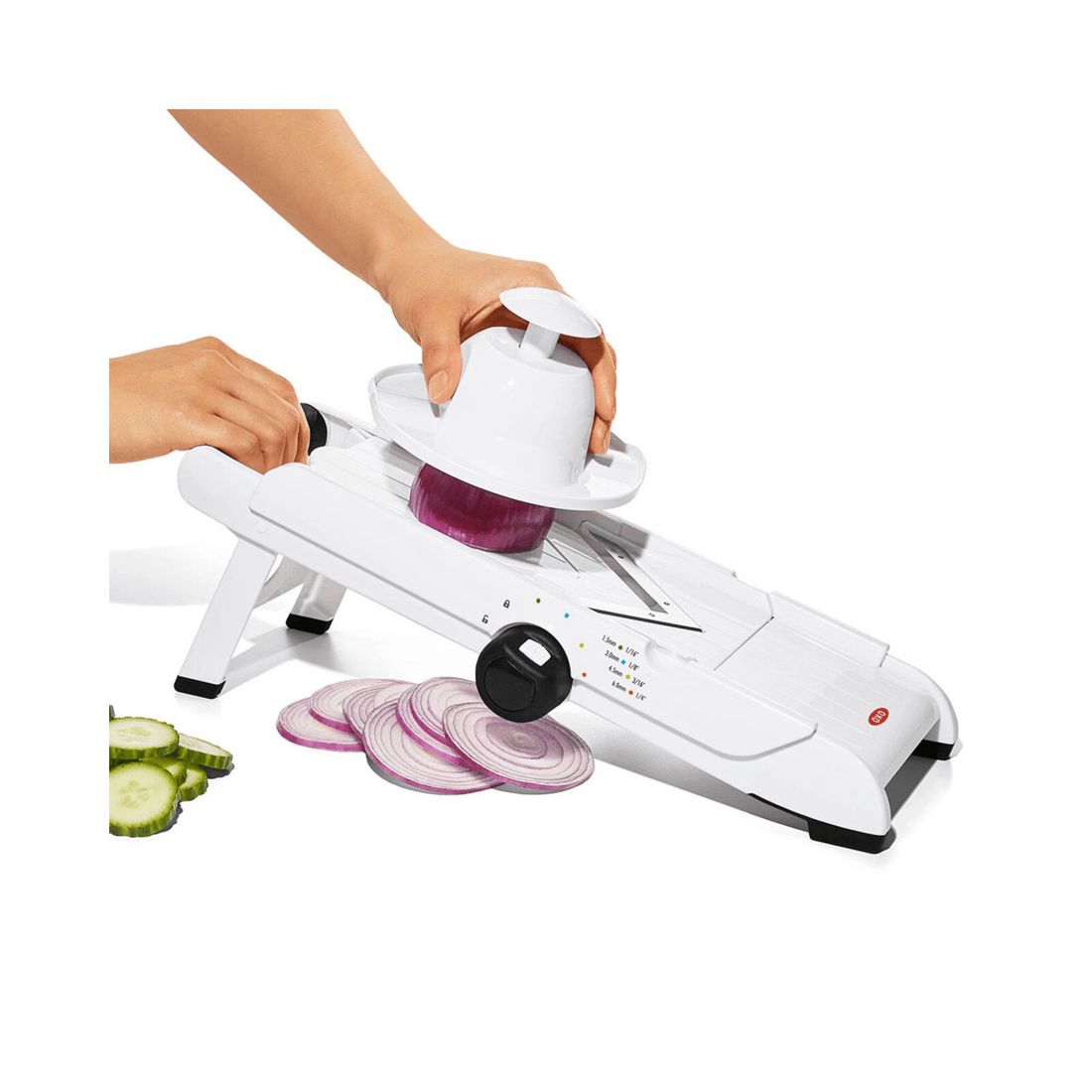 7 OXO Good Grips V-Blade Mandoline Slicer – Adjustable Stainless Steel Blade Vegetable Fruit Cutter with Grip, 7 of 10