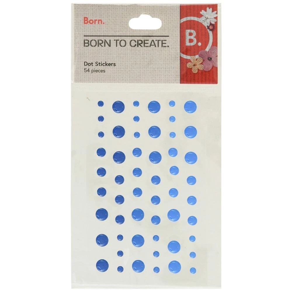 1 Born Epoxy Resin Dot Stickers Blue Pearl 54 Pack, 1 of 2