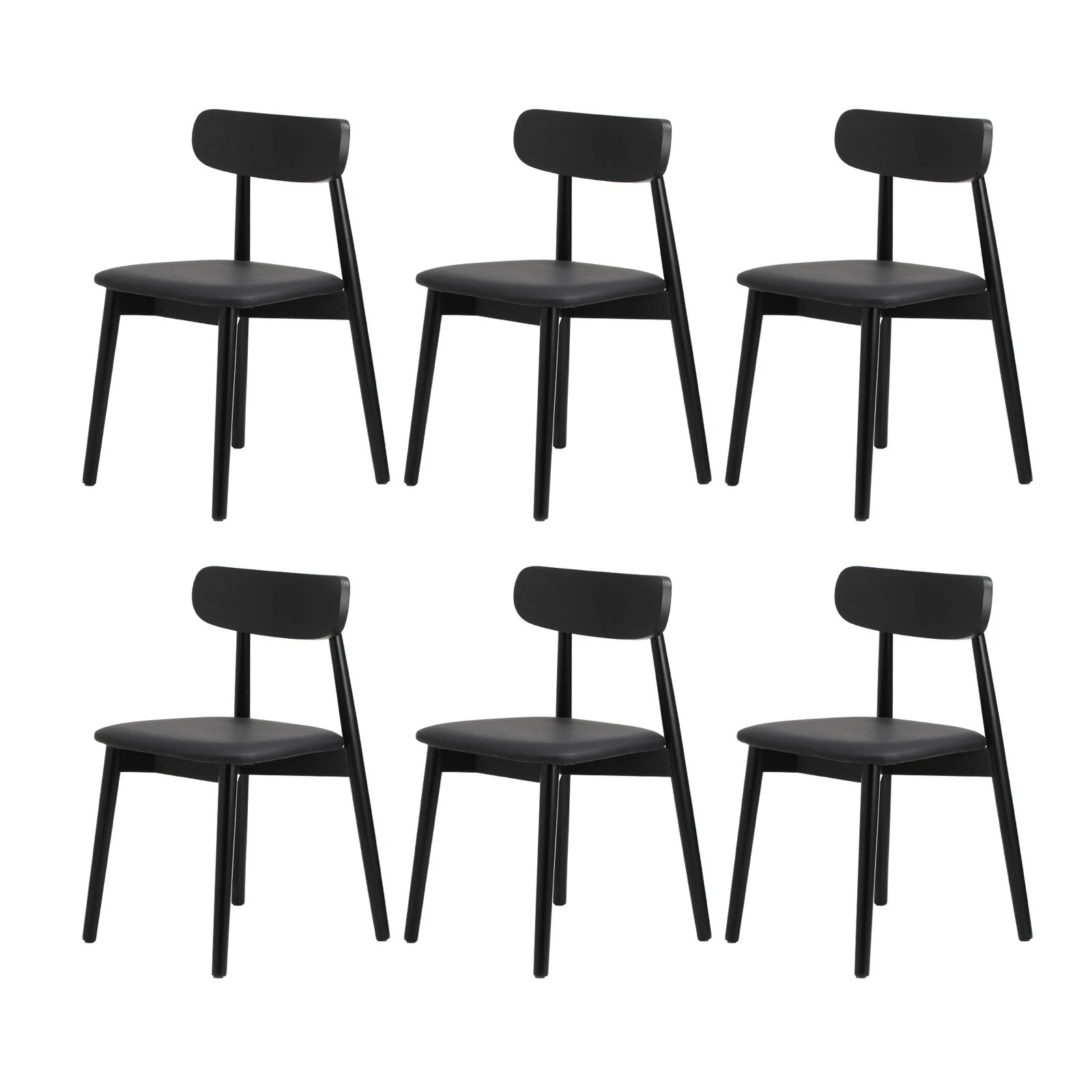 9 Oikiture 160cm Extendable Dining Table with 6x Dining Chairs PU Leather - Black, 9 of 9