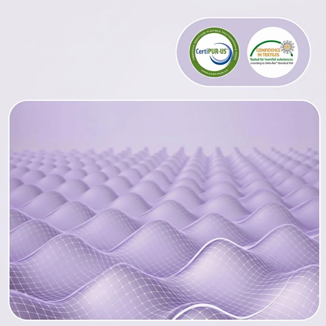 4 Giselle 5cm Memory Foam Mattress Topper Lavender Infused Egg Crate Pad Mat Queen - Queen Bed - Purple, 4 of 7