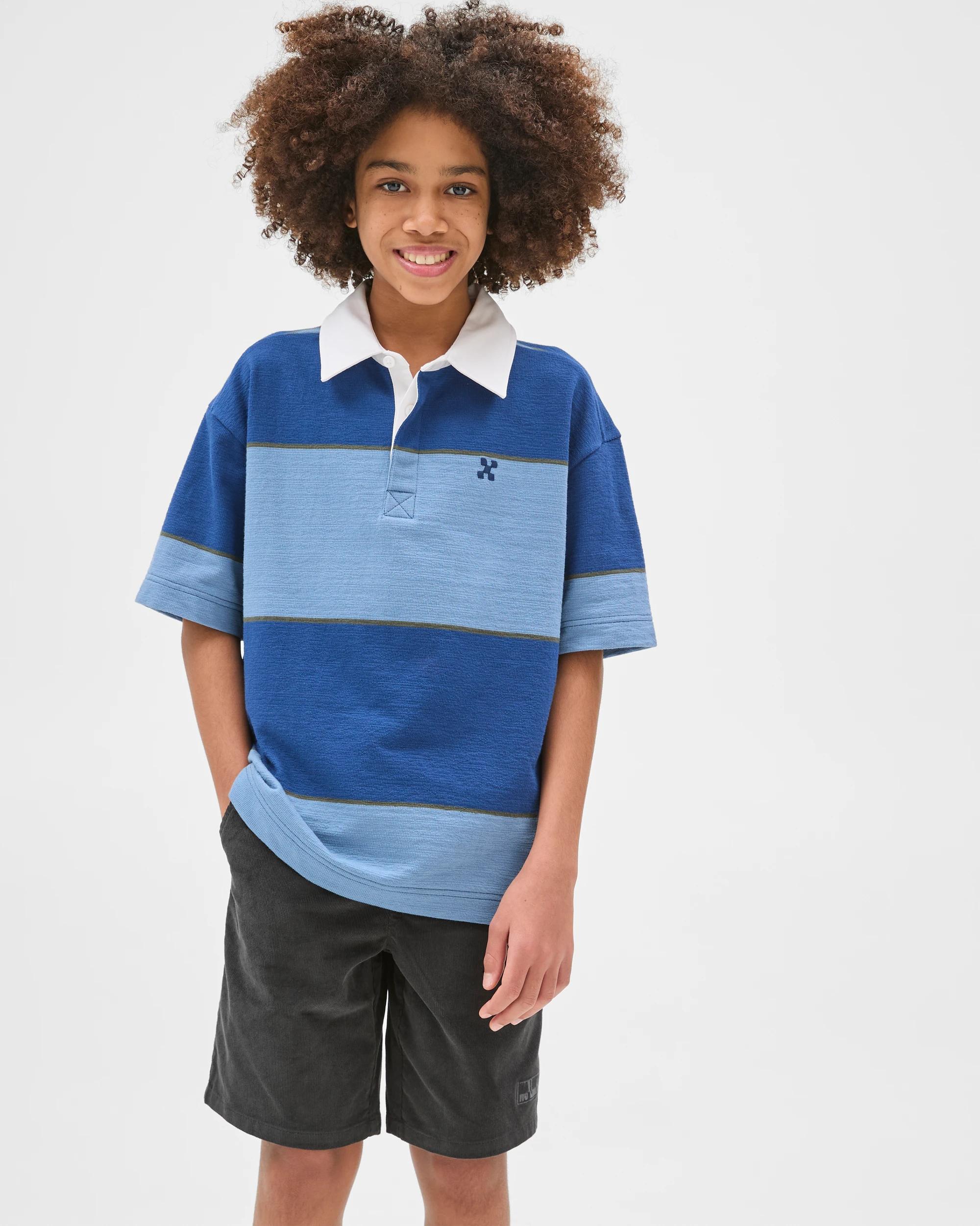 2 Target Kids Australian Cotton Oversized Rugby T-Shirt BLUE, 2 of 6